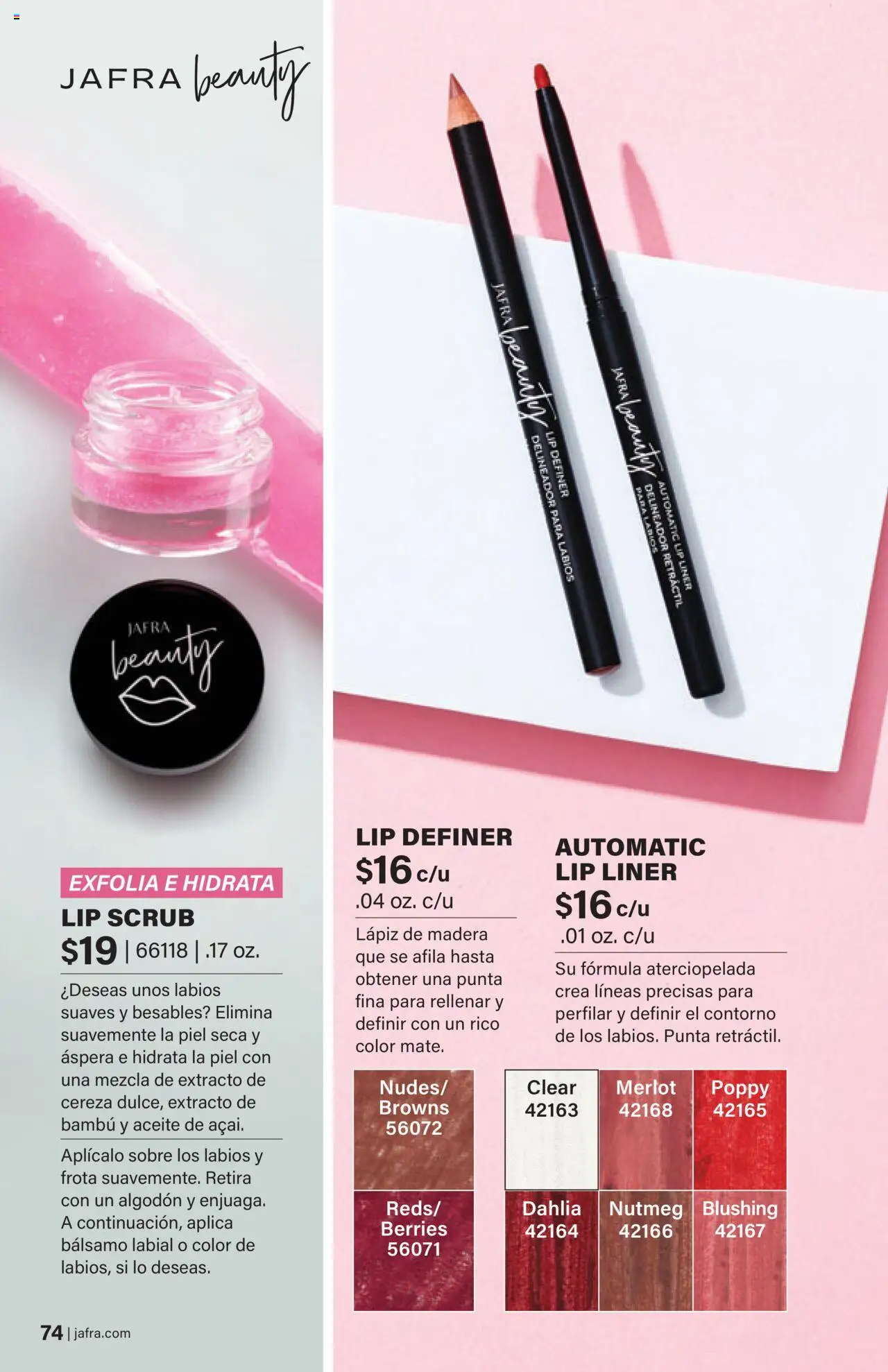 JAFRA folleto │ válido desde el 01.08.2025 | Página: 74 | Productos: Delineador, Aceite, Bálsamo labial