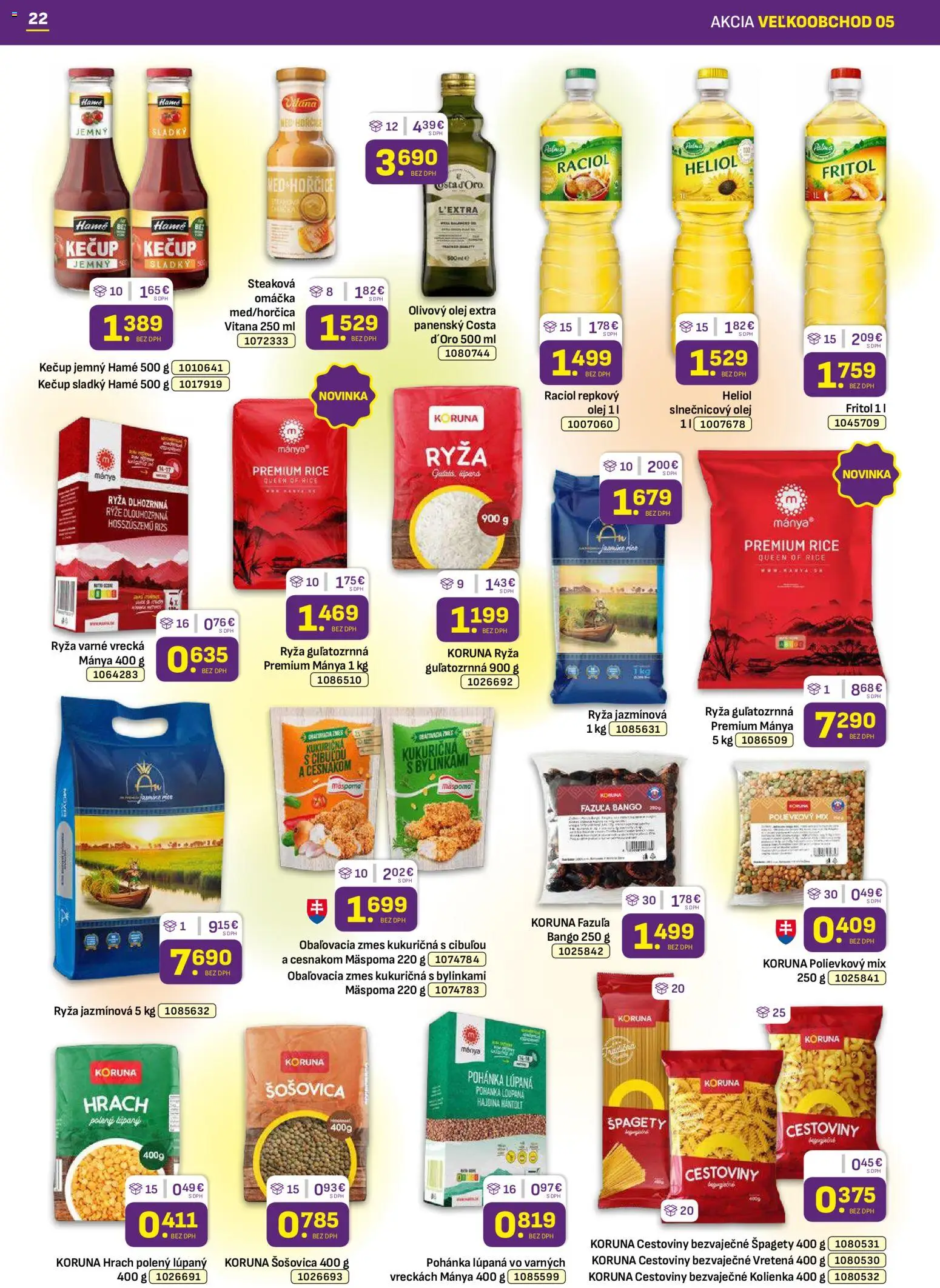 Nové Libex akcie – leták je platný od 02.03.2026 | Strana: 22 | Produkty: Olej, Hrach, Šošovica, Kečup