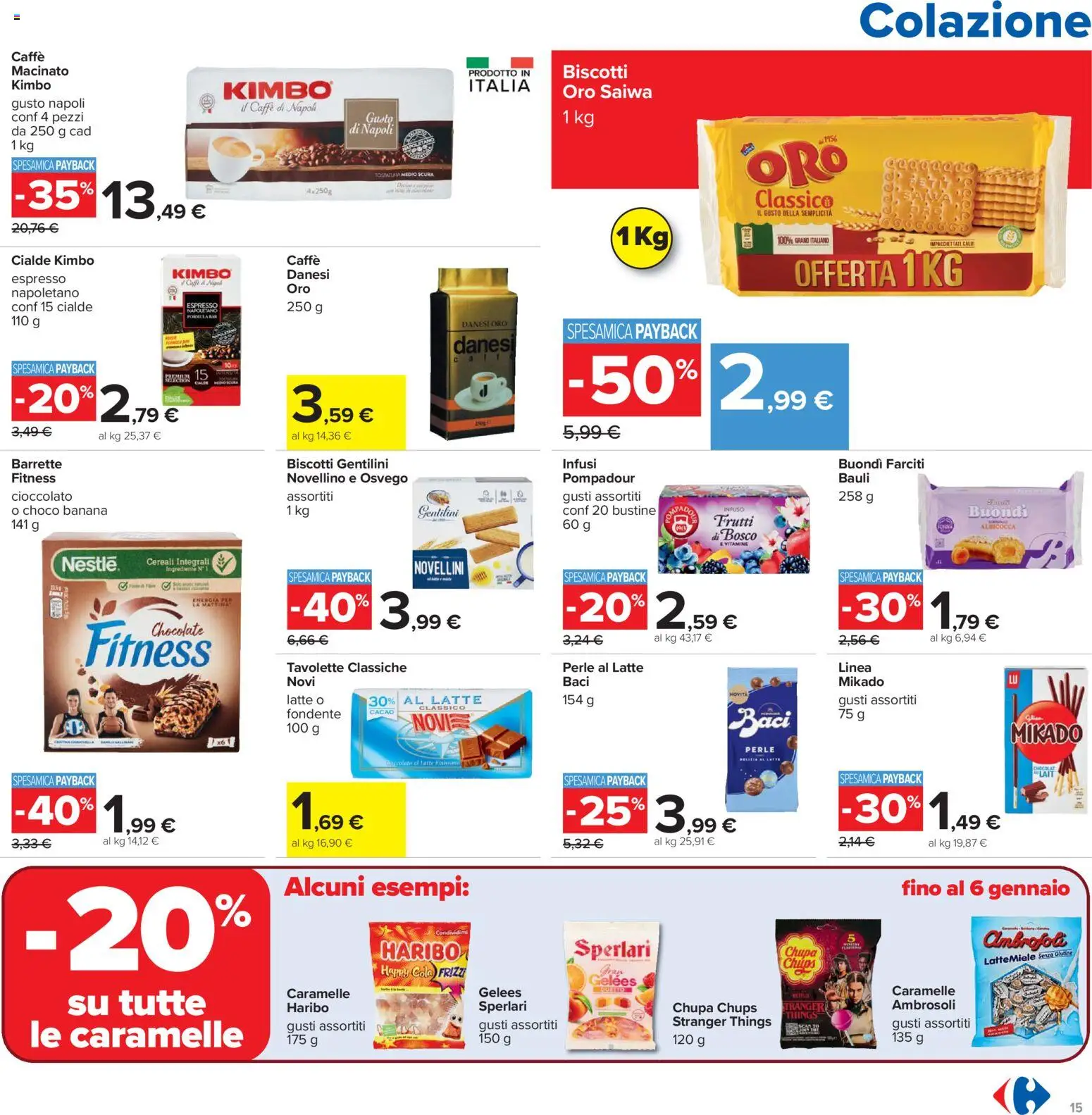 Volantino Carrefour del 02.01.2026 | Pagina: 15 | Prodotti: Cioccolato, Latte, Cacao, Macinato
