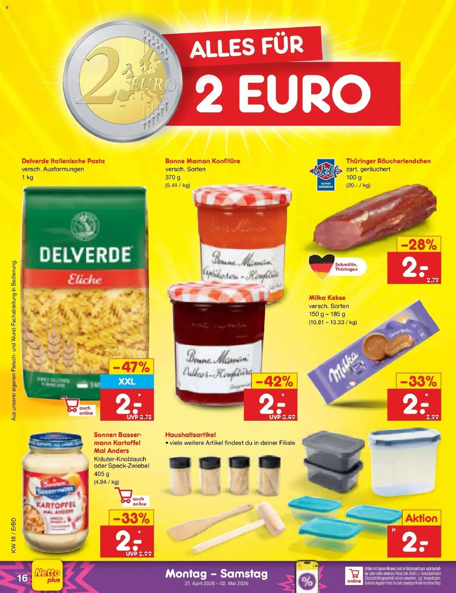 Netto Marken-Discount Prospekt Jena-Lobeda	 – gültig ab 27.04.2026 | Seite: 18 | Produkte: Milka, Fleisch, Kekse, Bonne maman