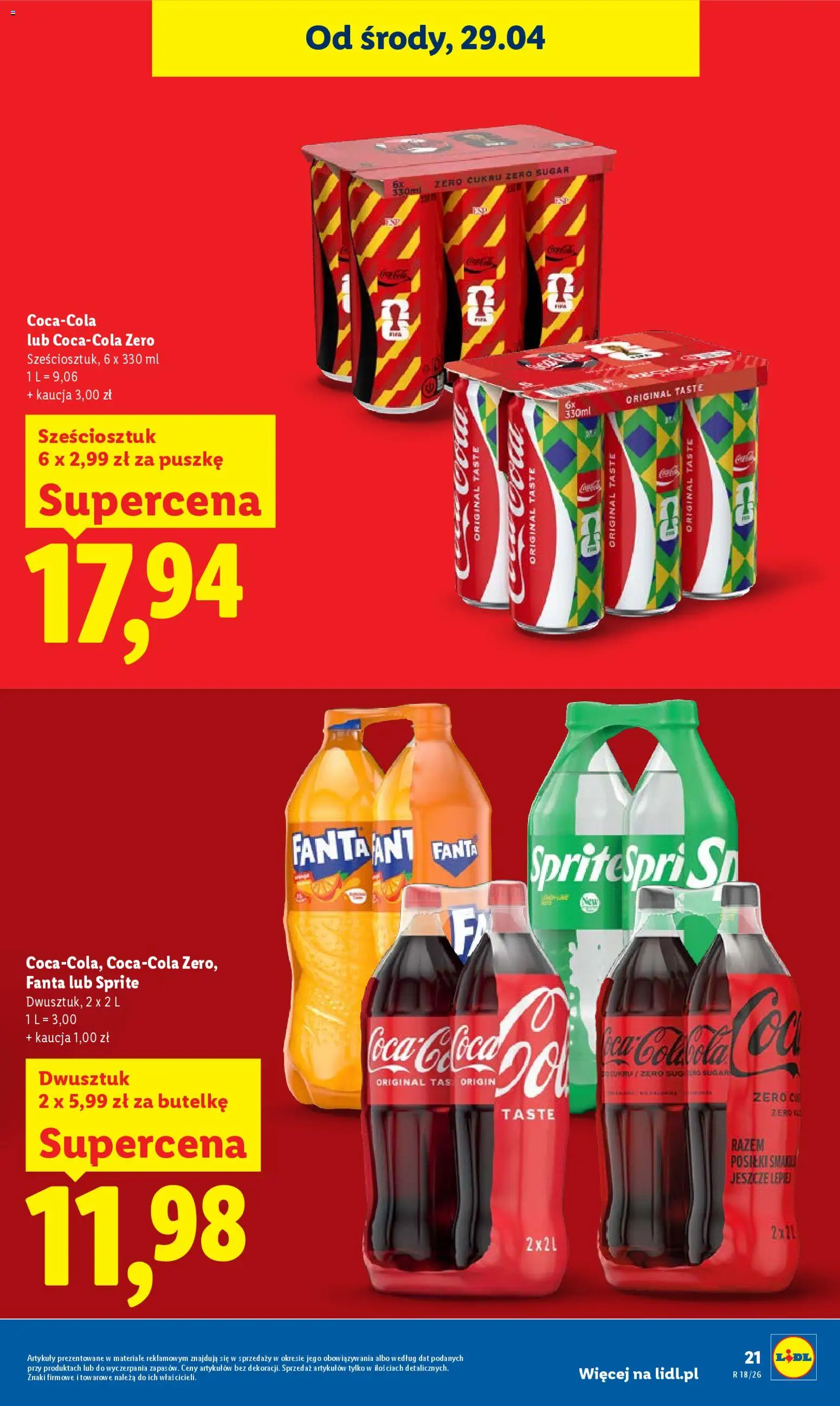 Lidl Polsko leták od 29.04.2026 | Strana: 21 | Produkty: Fanta, Sprite