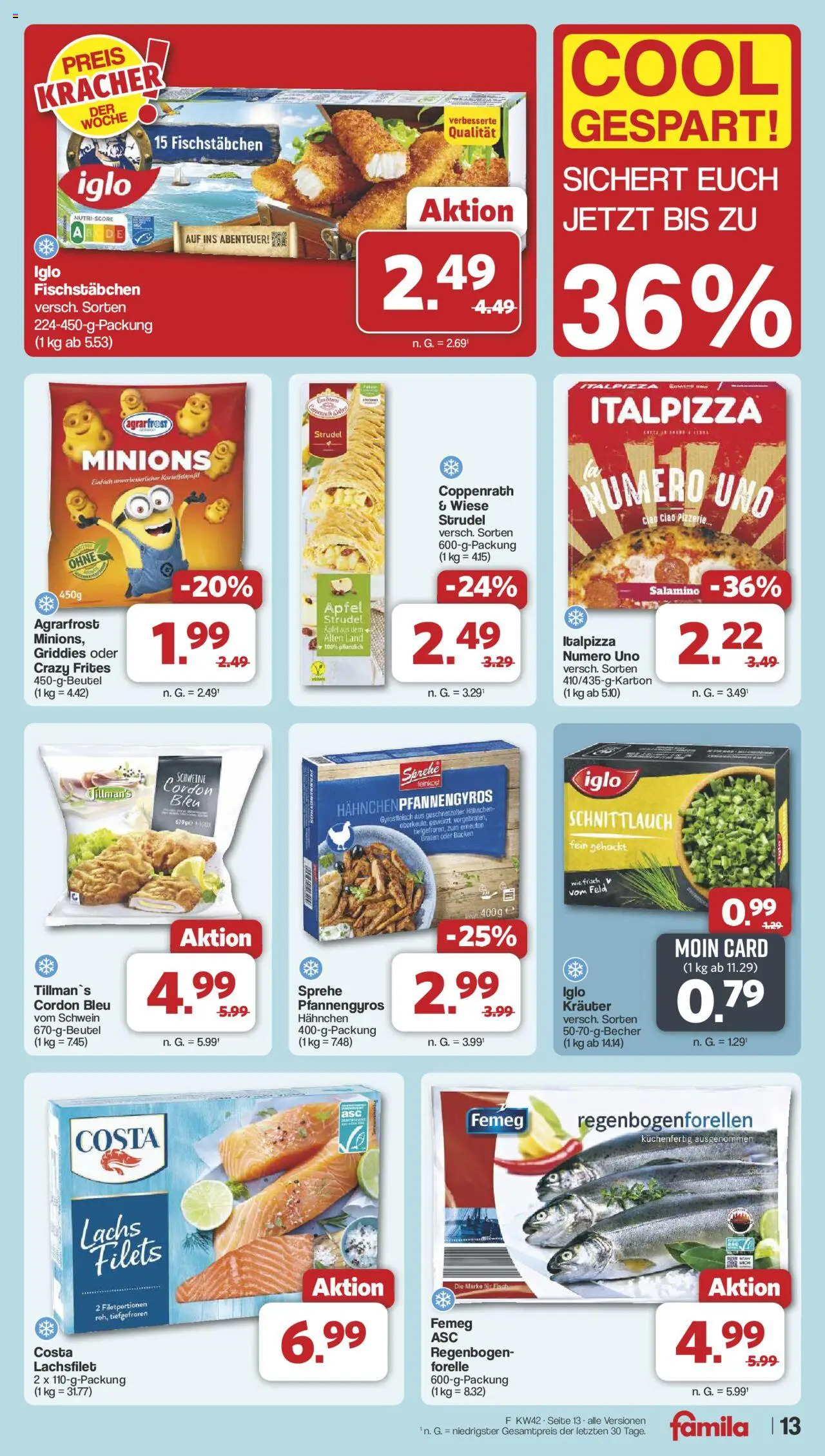 Famila Nordwest Prospekt 	 – gültig ab 13.10.2025 | Seite: 14 | Produkte: Äpfel, Fisch, Lachs, Fischstabchen