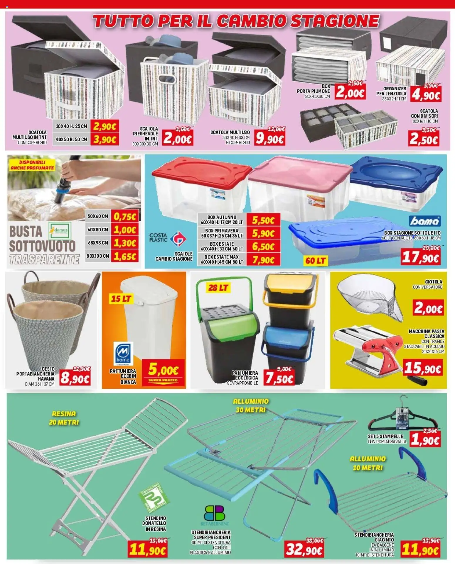 Volantino Orizzonte del 12.03.2026 | Pagina: 9 | Prodotti: Stendino, Alluminio, Scatola, Portabiancheria