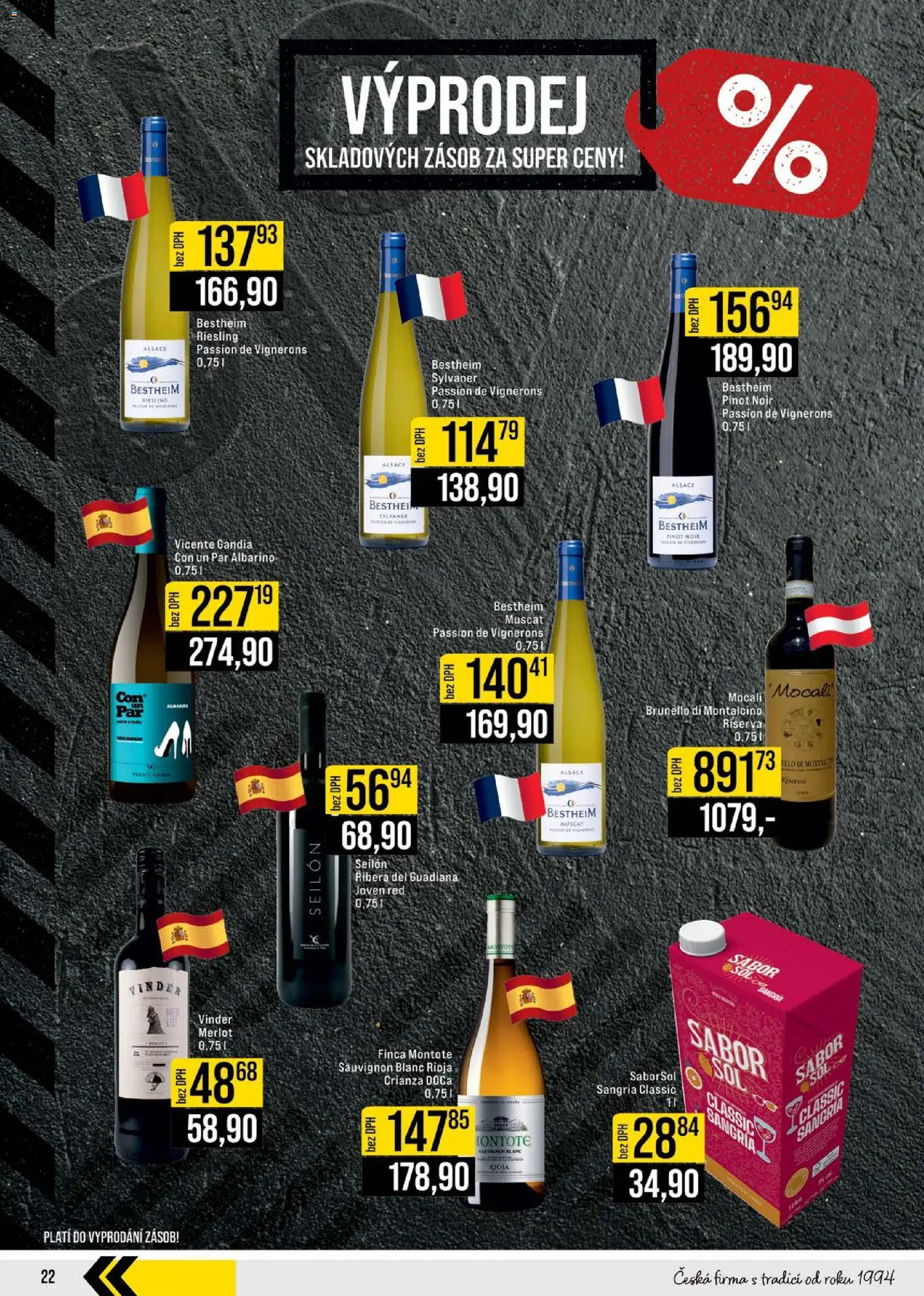 Jip leták - Cash & Carry od 02.01.2026 | Strana: 22 | Produkty: Sangria, Merlot, Pinot Noir, Riesling