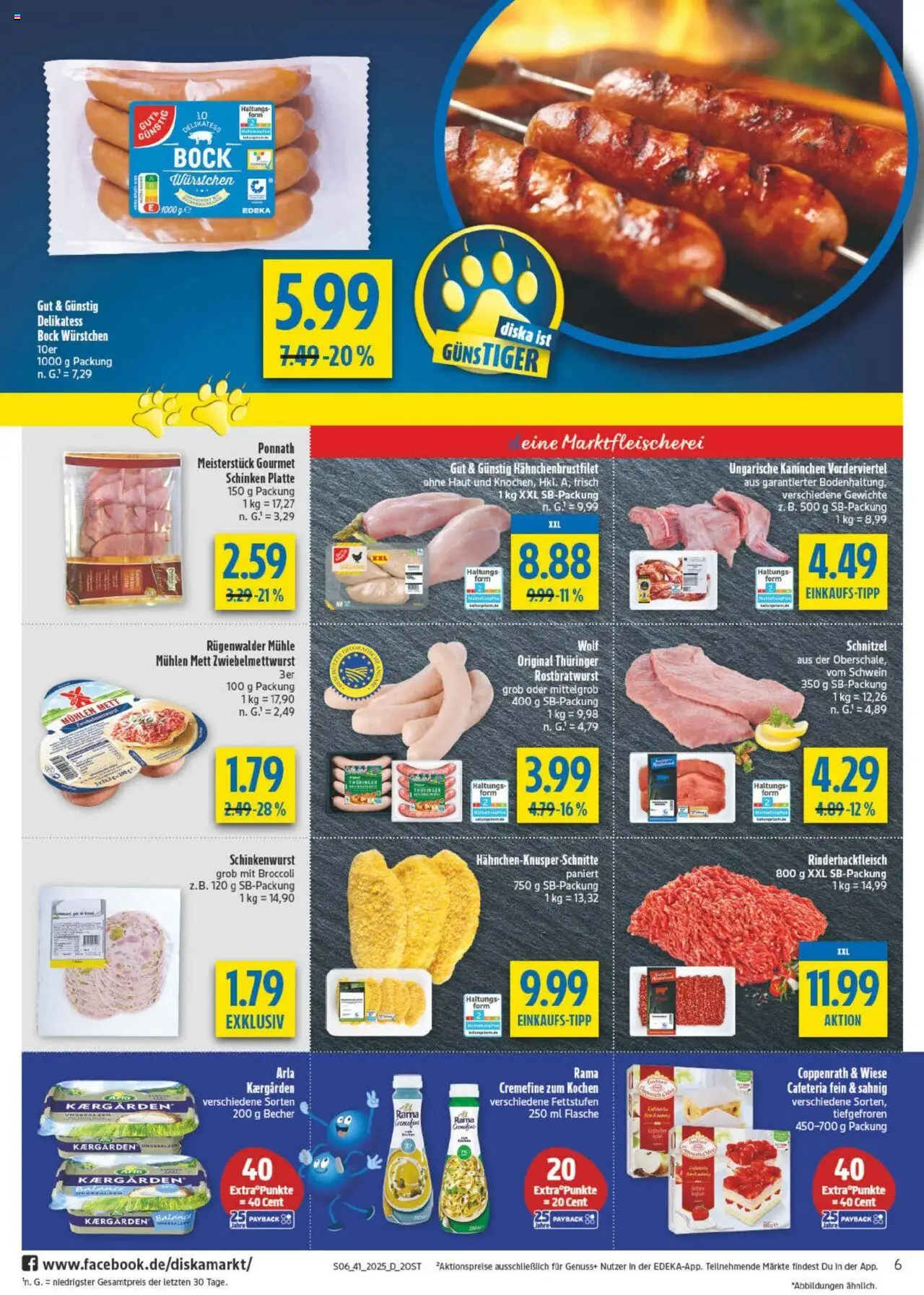 Diska - diska Angebote Sachsen-Thüringen KW41 – gültig ab 06.10.2025 | Seite: 6 | Produkte: Mühle, Rama, Kaninchen, Schinken