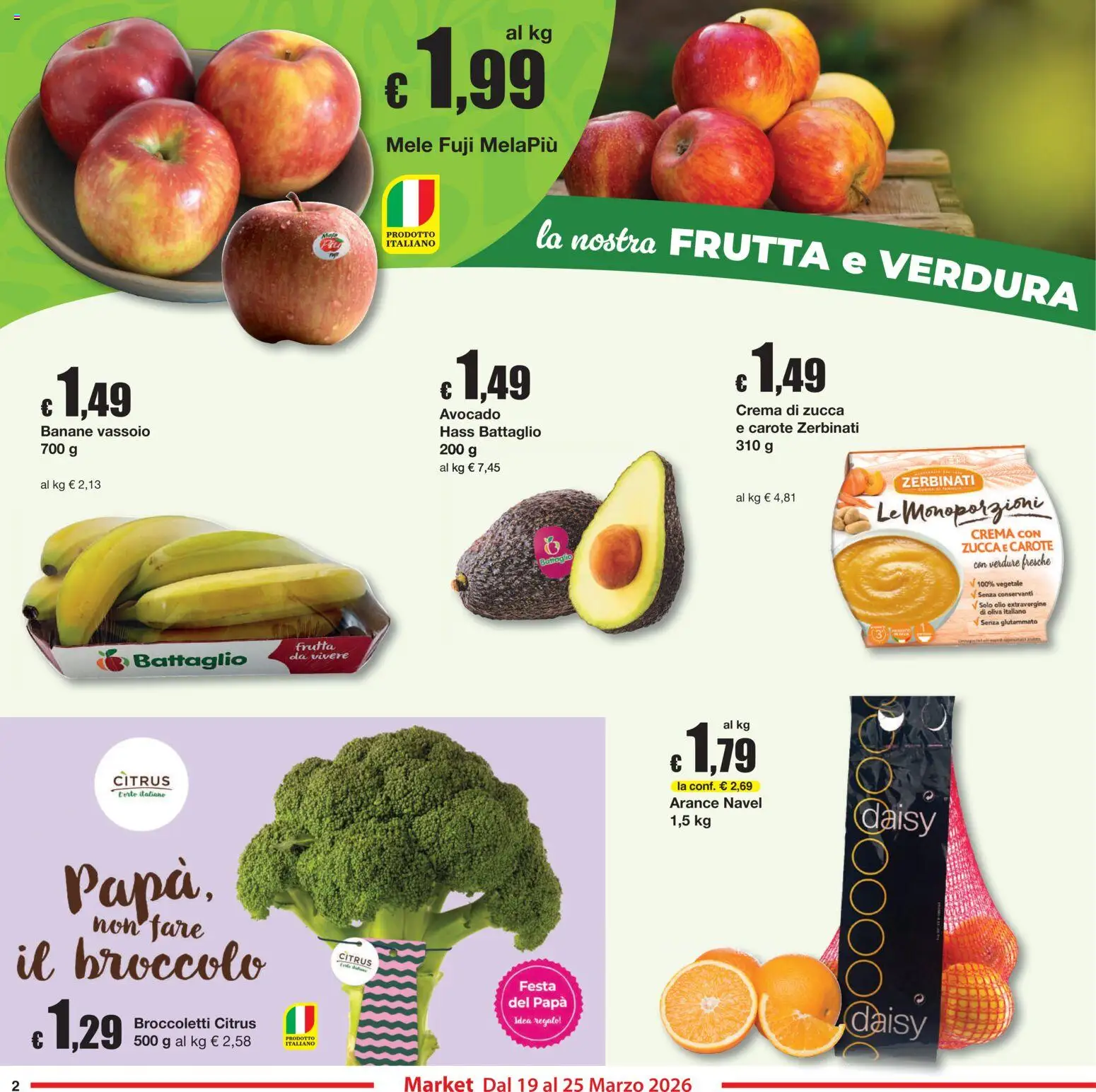 Volantino Sì con Te del 19.03.2026 | Pagina: 2 | Prodotti: Crema, Mele, Banane, Verdure