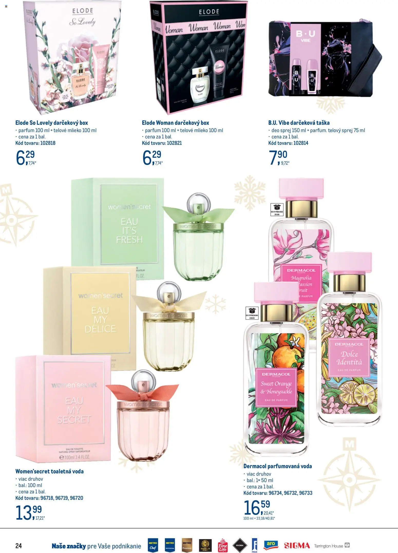 Nové Metro akcie – leták je platný od 19.11.2025 | Strana: 24 | Produkty: Mlieko, Toaletná voda, Telové mlieko, Taška