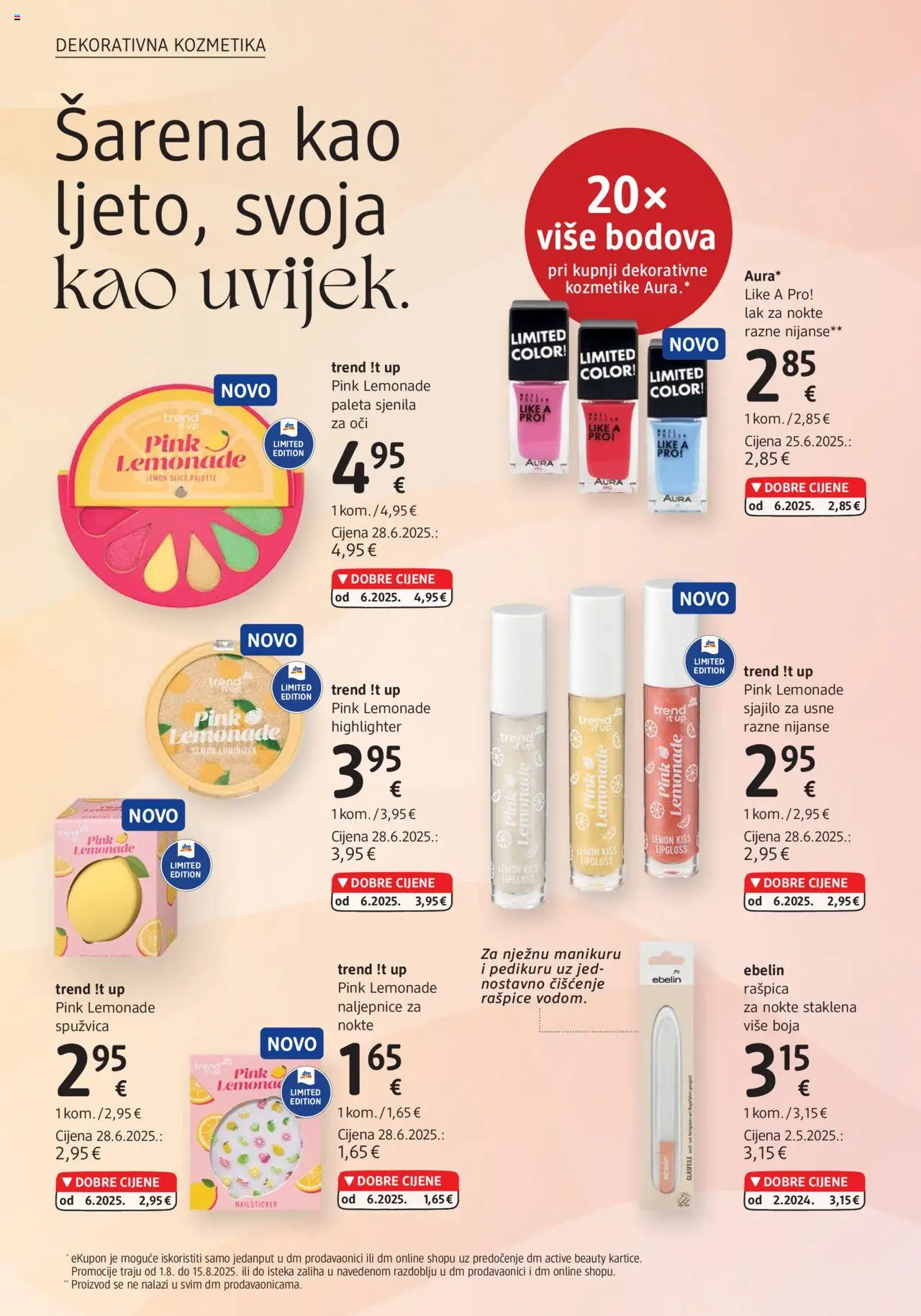DM katalog | vrijedi od 01.08.2025 | Stranica: 12 | Proizvodi: Paleta, Sjajilo za usne, Lak za nokte