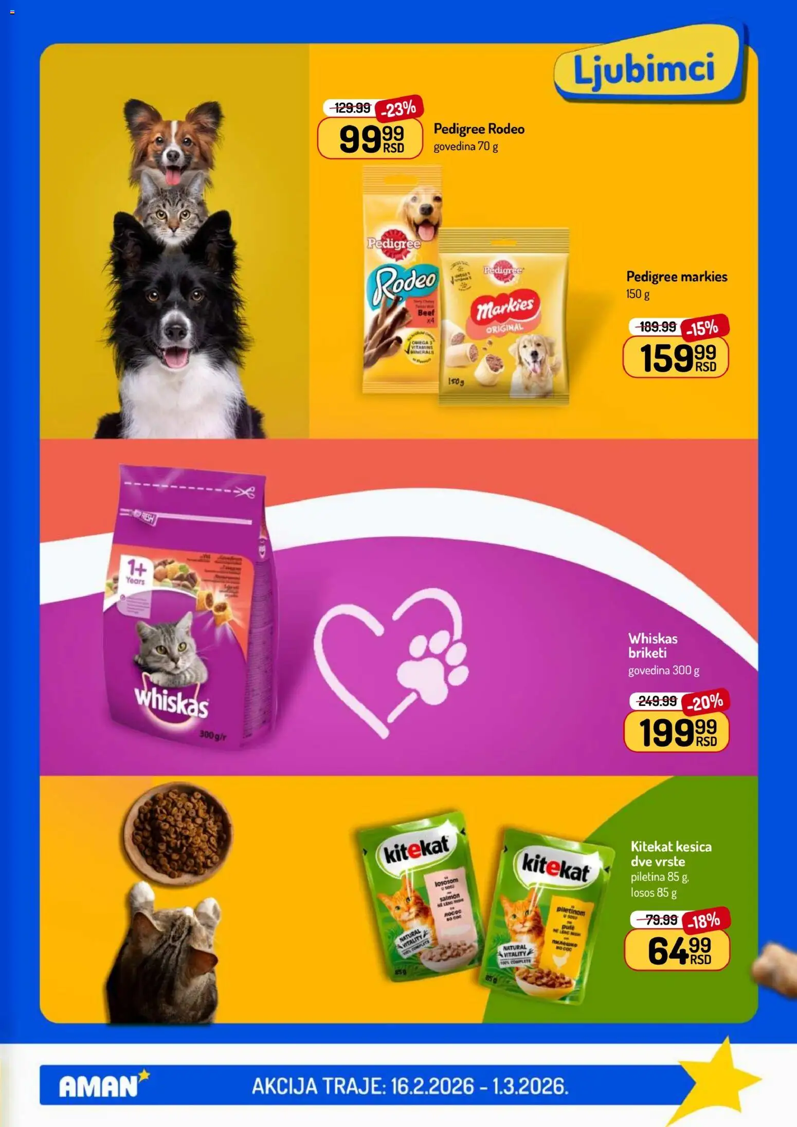 Aman katalog - važi od 16.02.2026 | Strana: 51 | Proizvode: Govedina, Pedigree, Losos, Piletina