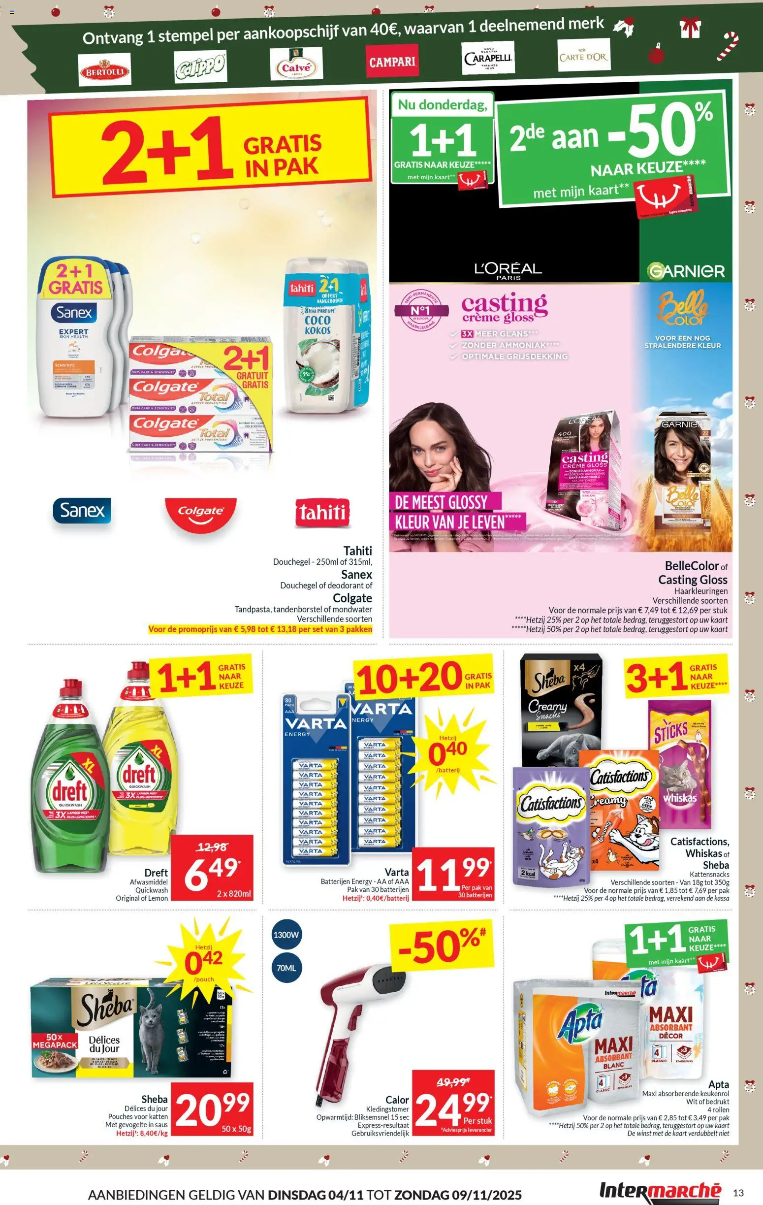 {H1} | Pagina: 13 | Producten: Batterijen, Crème, Douchegel, Tandenborstel