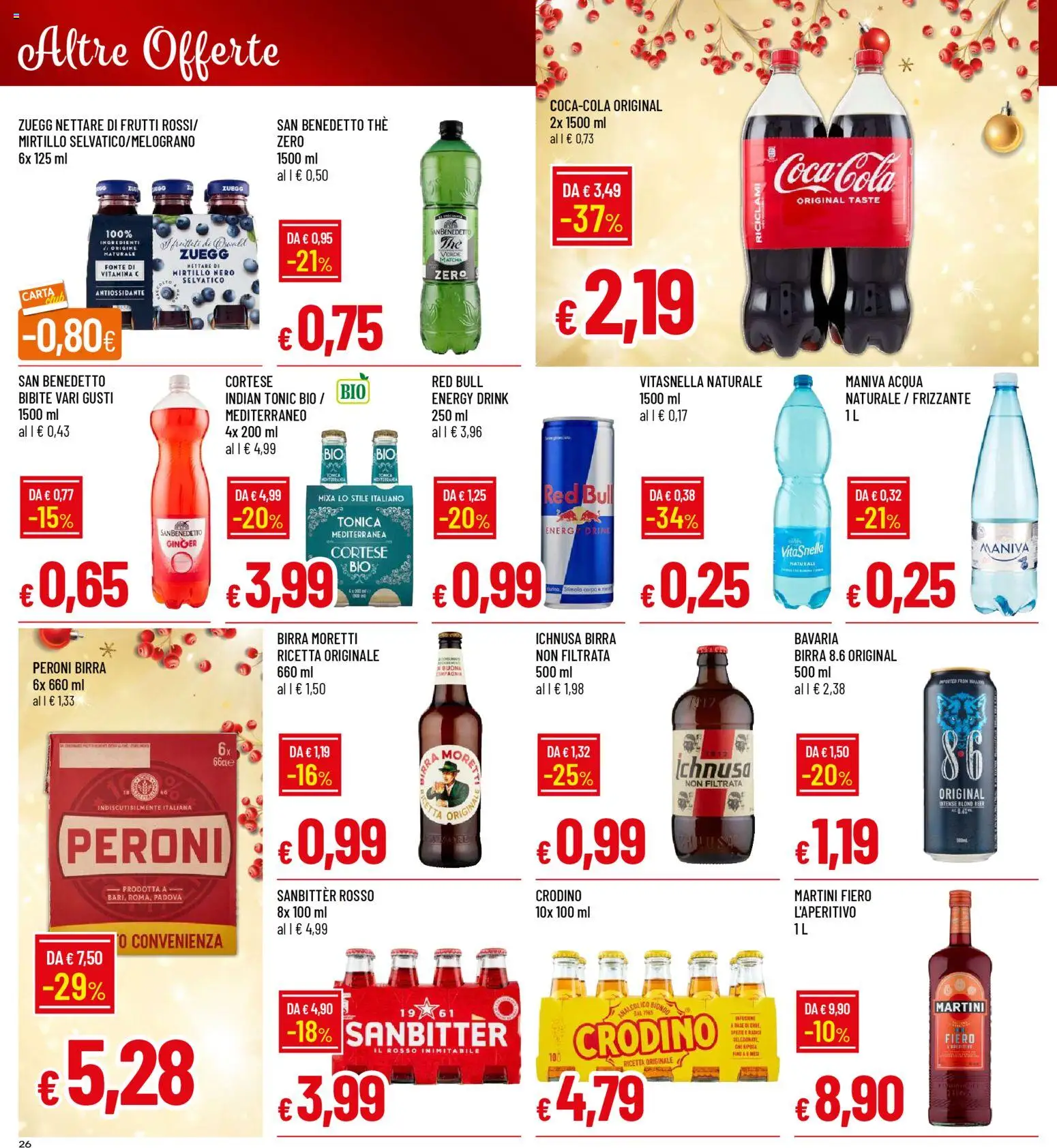 Volantino Galassia del 15.12.2025 | Pagina: 26 | Prodotti: Acqua, Birra Moretti, The, Red Bull
