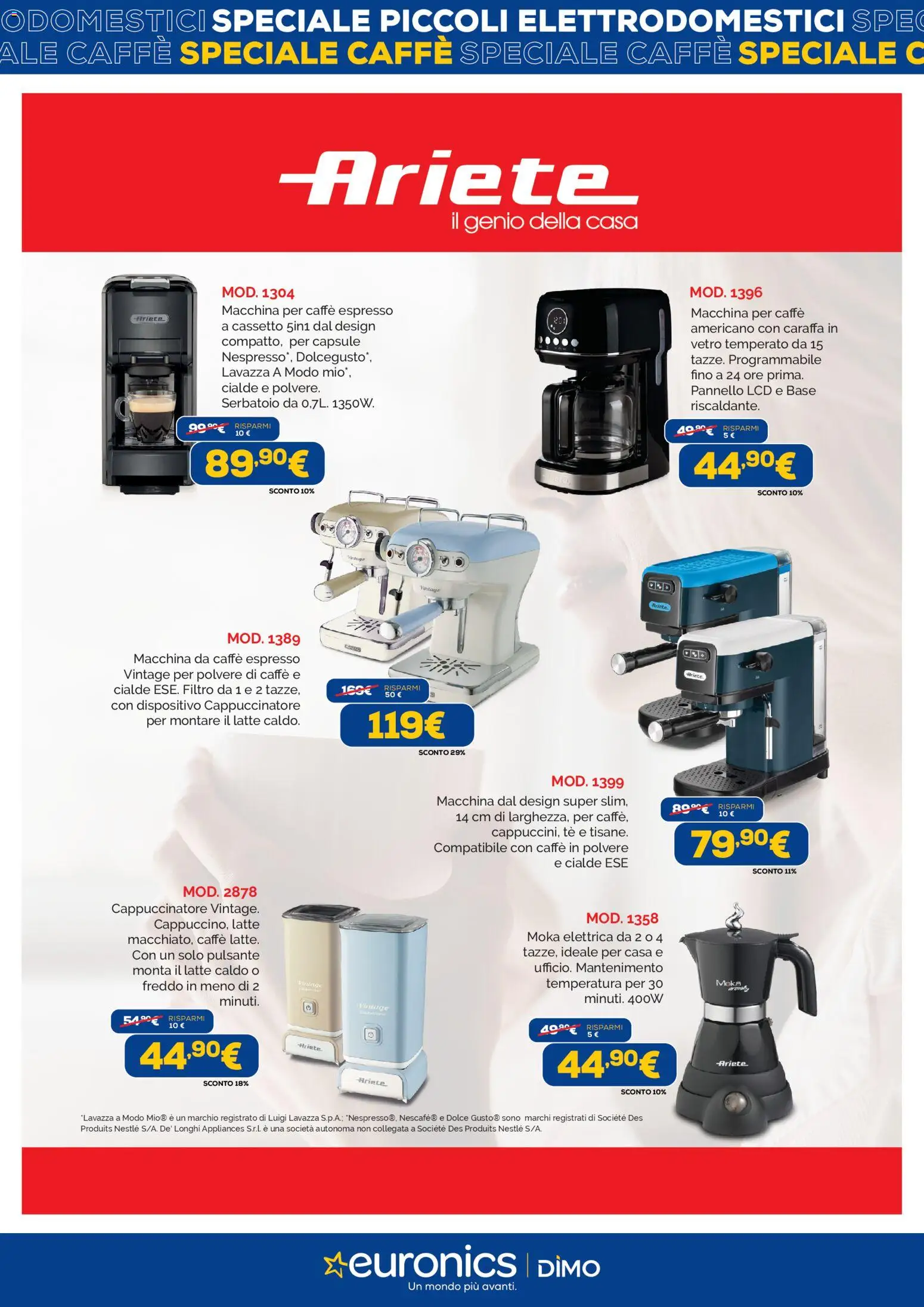 Volantino Euronics del 09.03.2026 | Pagina: 4 | Prodotti: Caraffa, Caffè, Tè, Lavazza