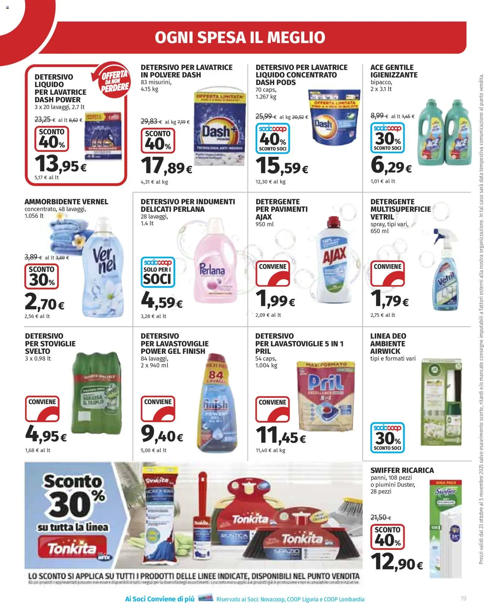 Volantino Ipercoop del 23.10.2025 | Pagina: 19 | Prodotti: Ammorbidente, Detergente, Lavatrice, Lavastoviglie