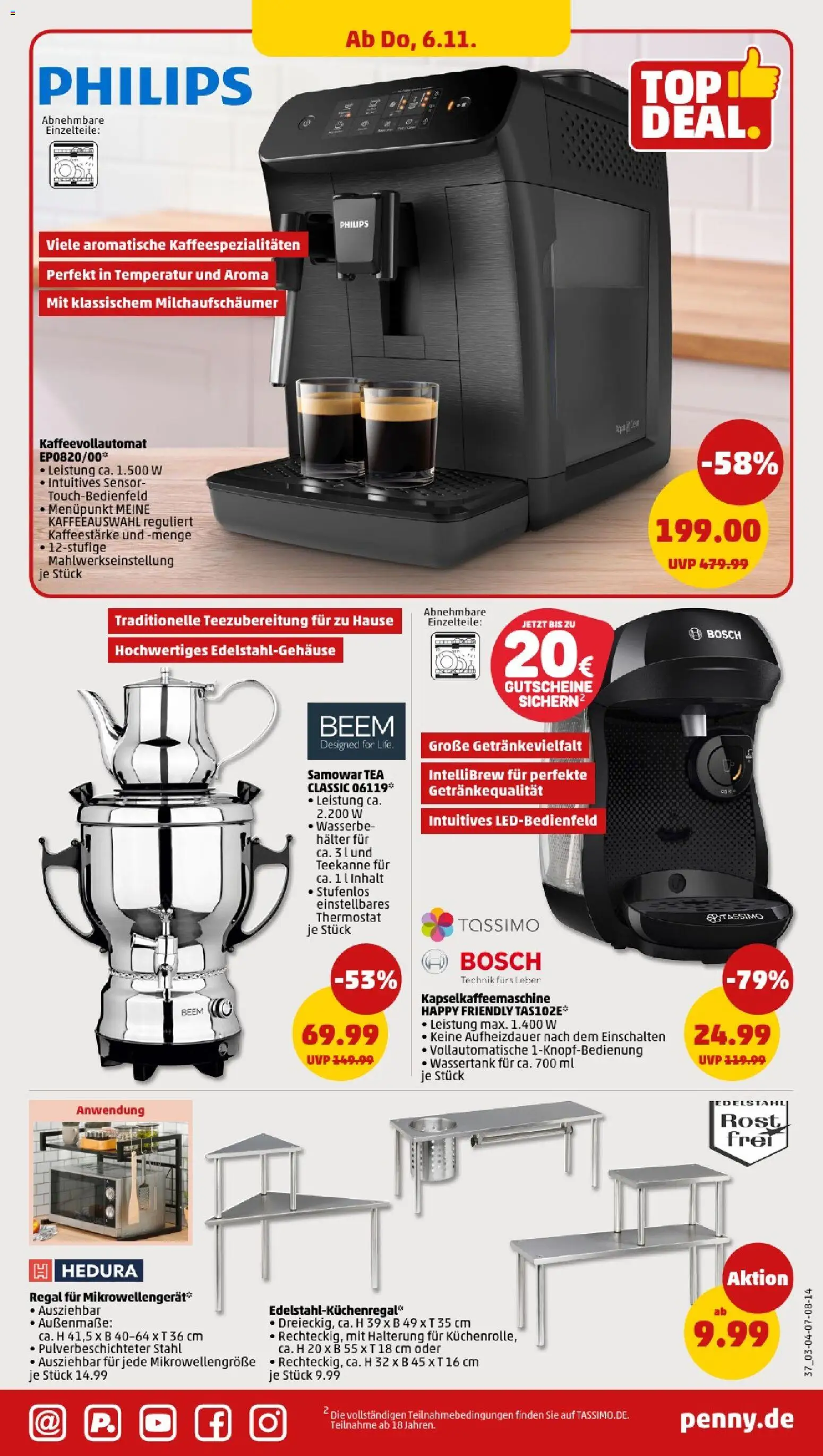 Penny - Hamburg – gültig ab 03.11.2025 | Seite: 35 | Produkte: Bosch, Philips, Regal, Teekanne