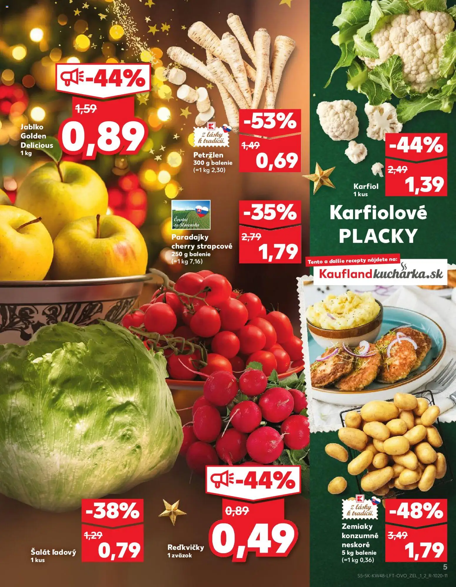 Kaufland SK akciós ujság - amely érvényes a következő dátumtól: 27.11.2025 | Oldal: 5 | Termékek: Karfiol