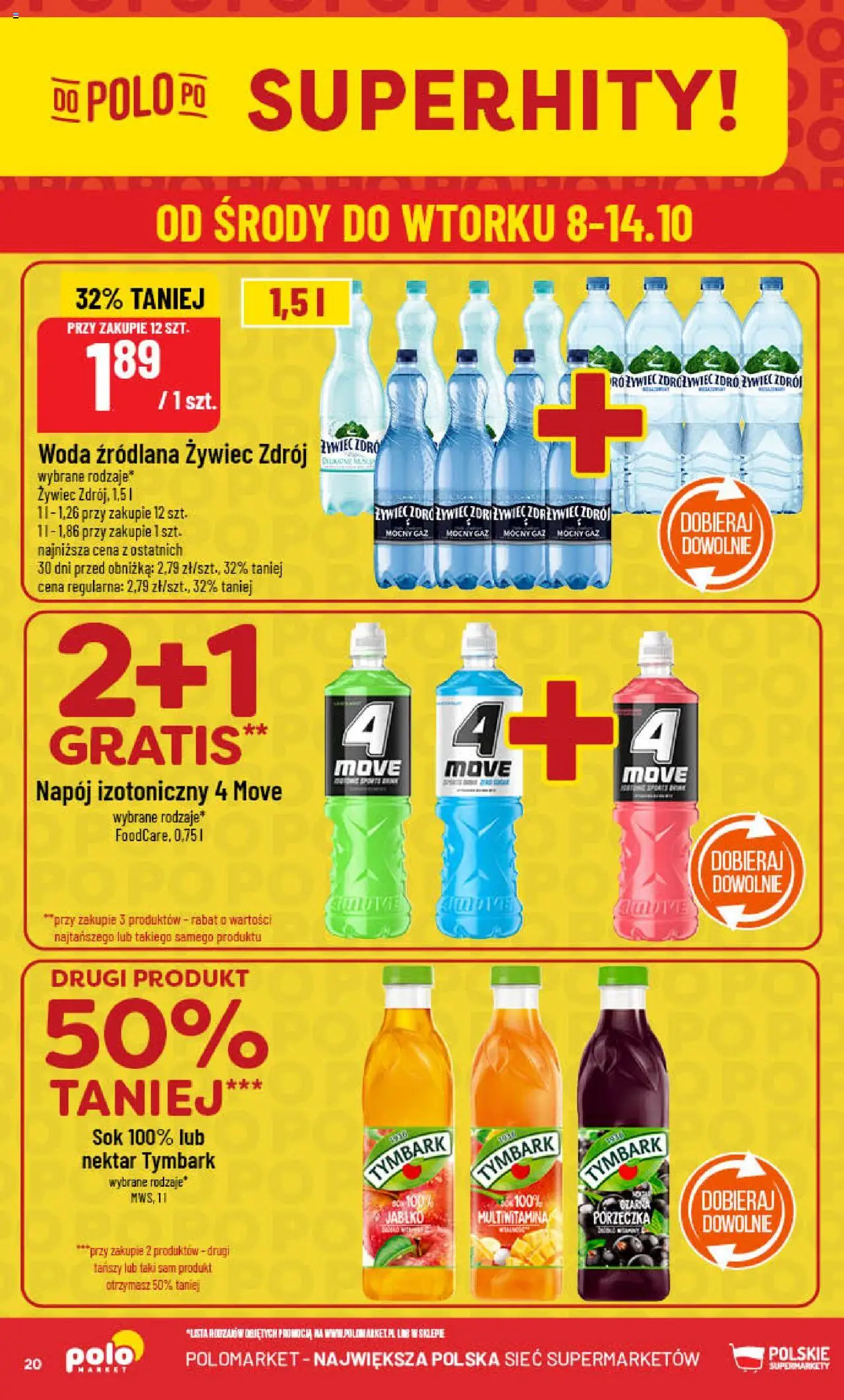 POLOmarket Gazetka od 08.10.2025 | Strona: 20 | Produkty: Woda źródlana, Porzeczka, Sok, Woda