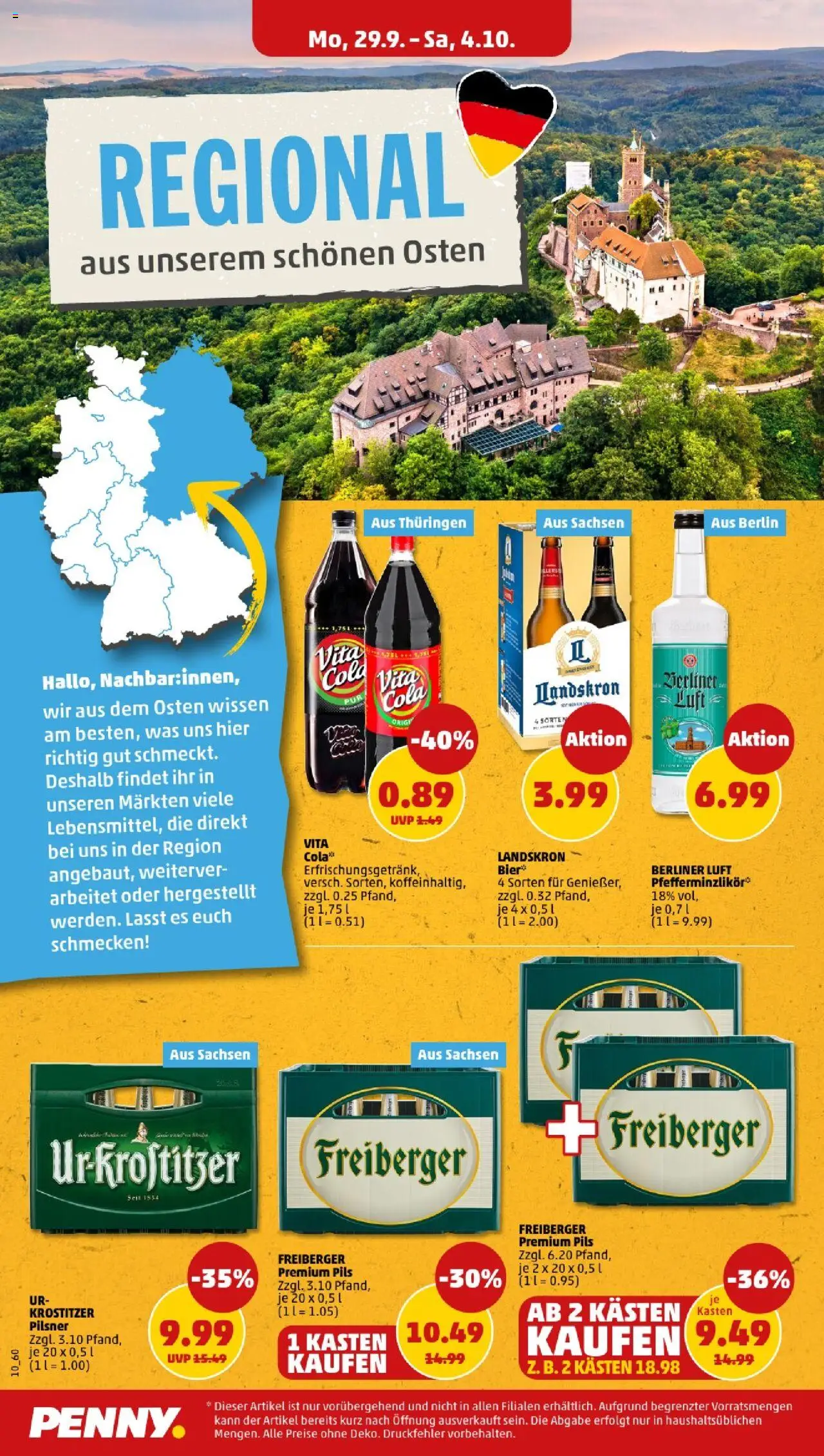 Penny - Sachsen-Anhalt – gültig ab 29.09.2025 | Seite: 12 | Produkte: Berliner, Cola, Bier, Vita cola