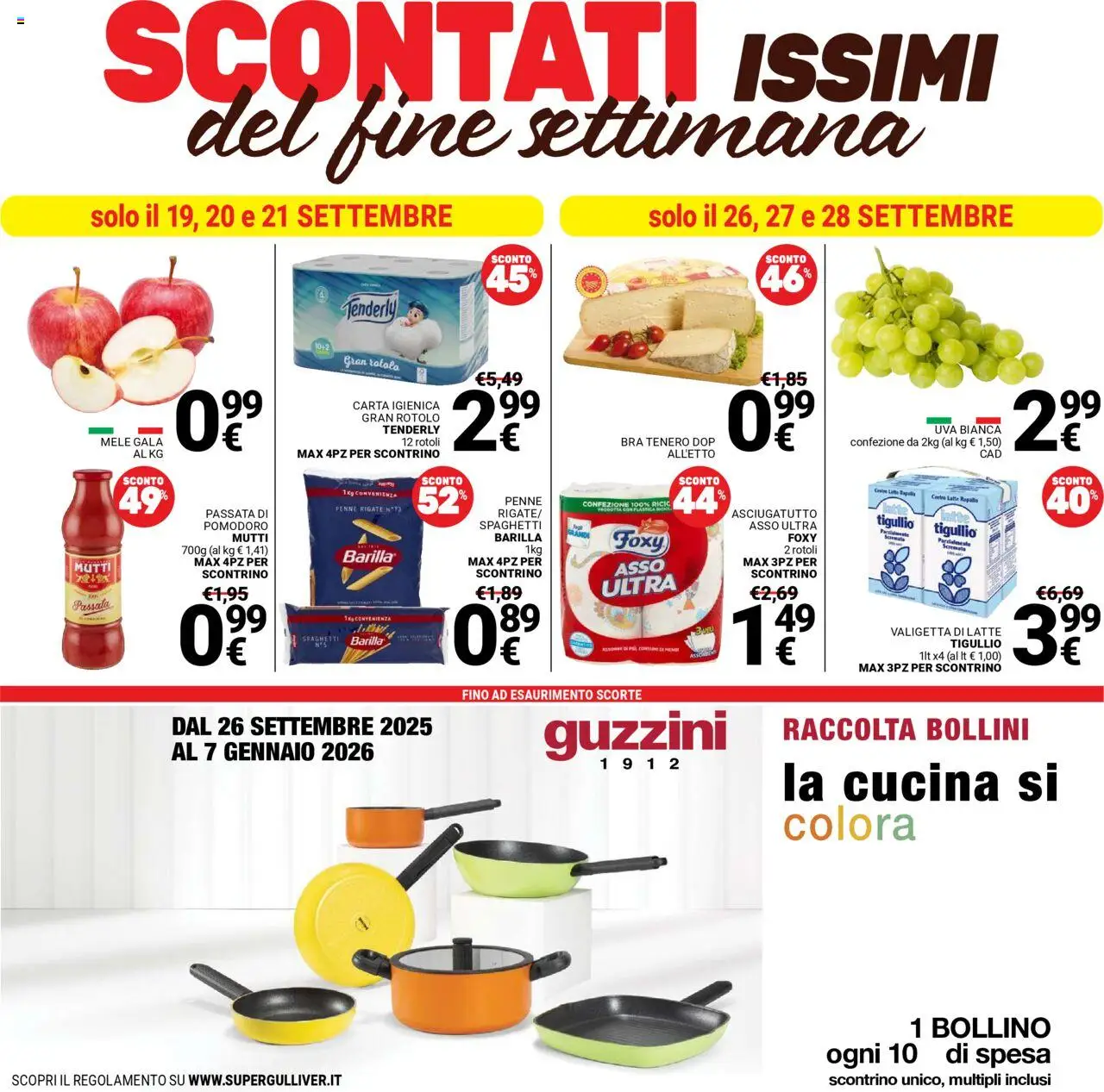 Volantino Gulliver del 19.09.2025 | Pagina: 41 | Prodotti: Mele, Pomodoro, Mutti, Valigetta