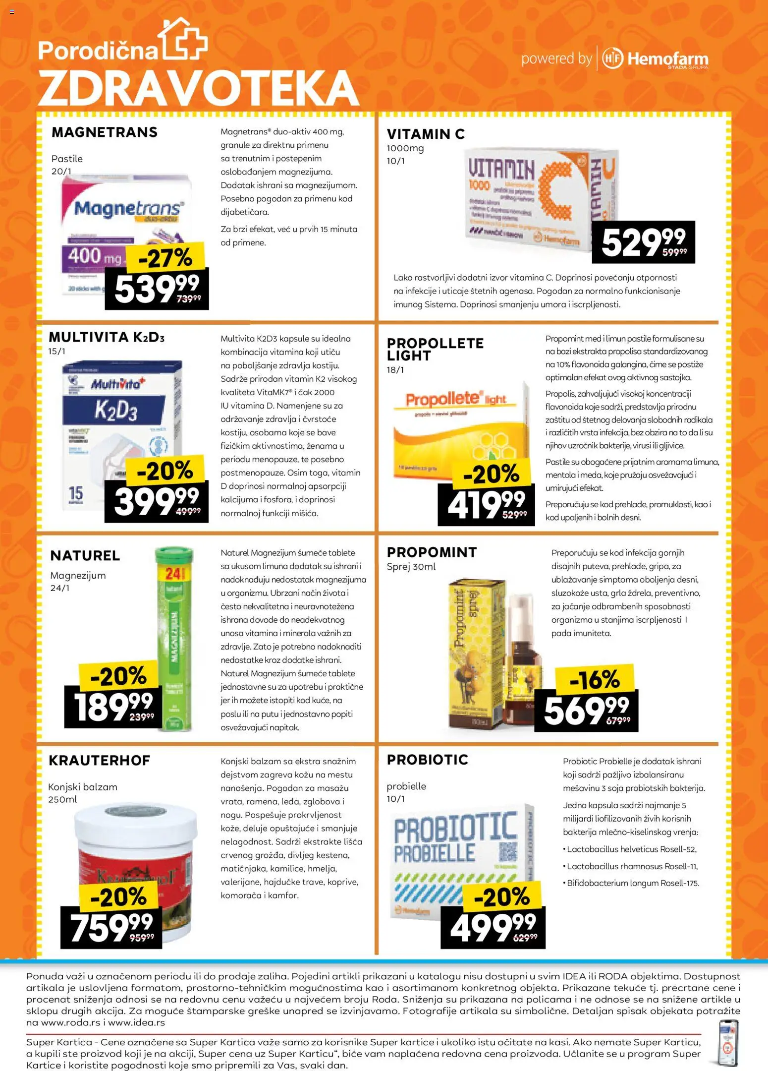 Roda katalog - važi od 19.02.2026 | Strana: 32 | Proizvode: Kapsule, Balzam, Med, Limun