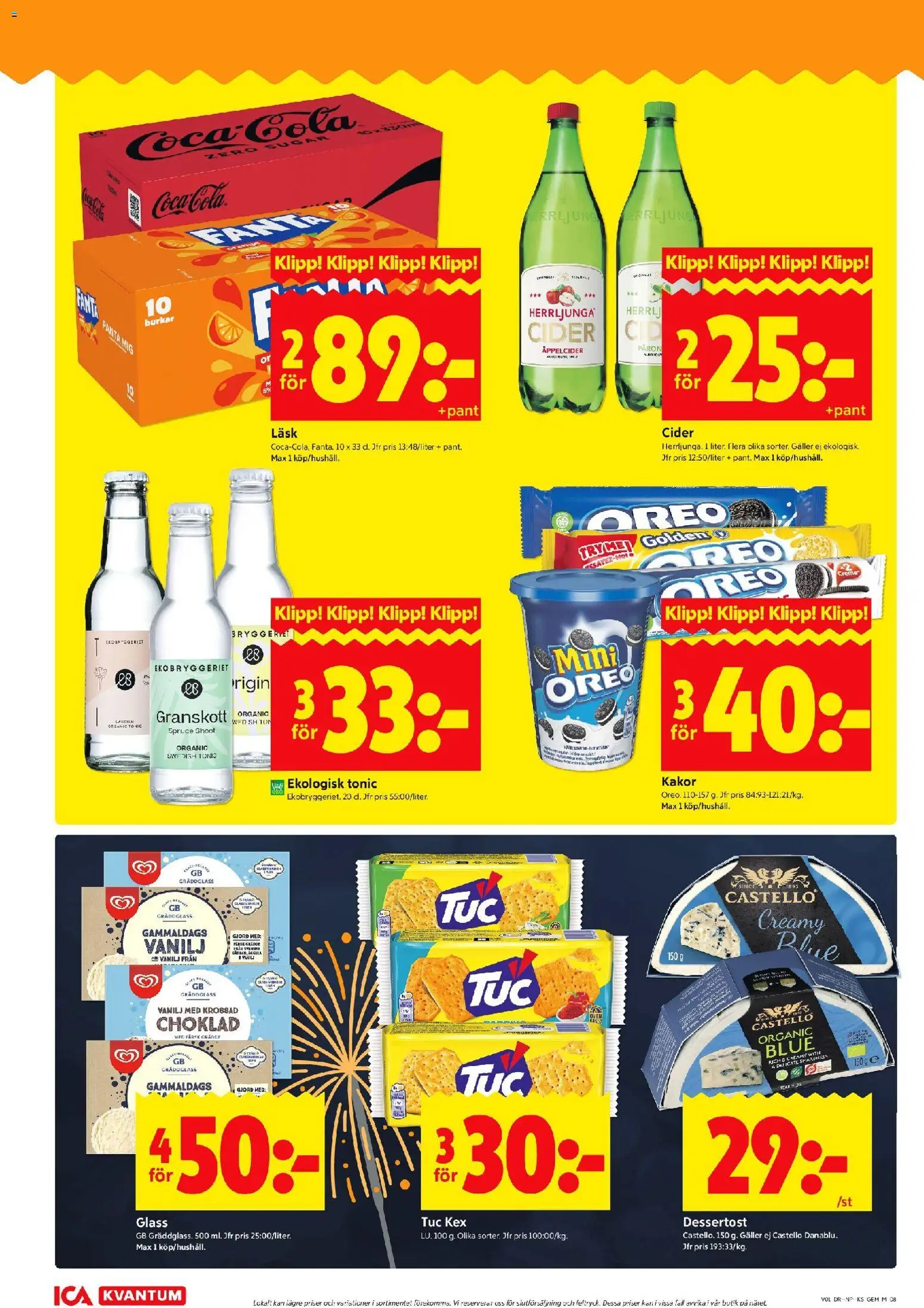ICA Kvantum reklamblad aktuell från 29.12.2025 | Sida: 8 | Produkter: Galler, Fanta, Choklad, Glass