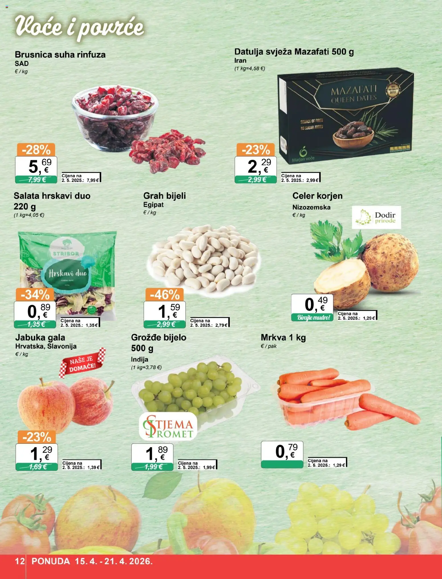 KTC katalog | vrijedi od 15.04.2026 | Stranica: 12 | Proizvodi: Grah, Grožđe, Datulja, Jabuka