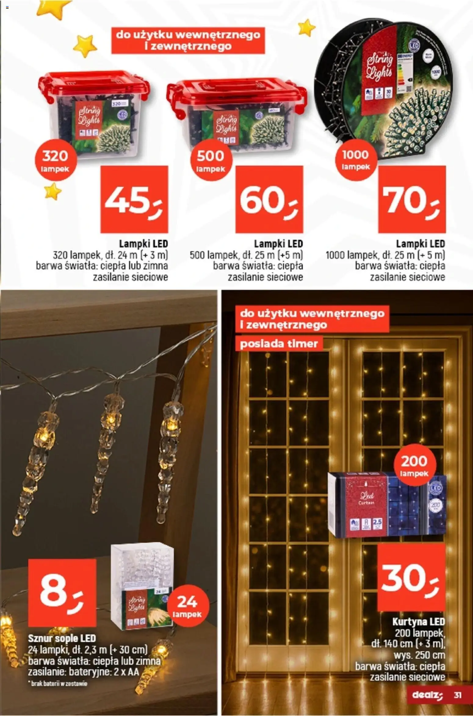 Dealz Gazetka - Dom Pełen Magii od 03.11.2025 | Strona: 31 | Produkty: Lampki