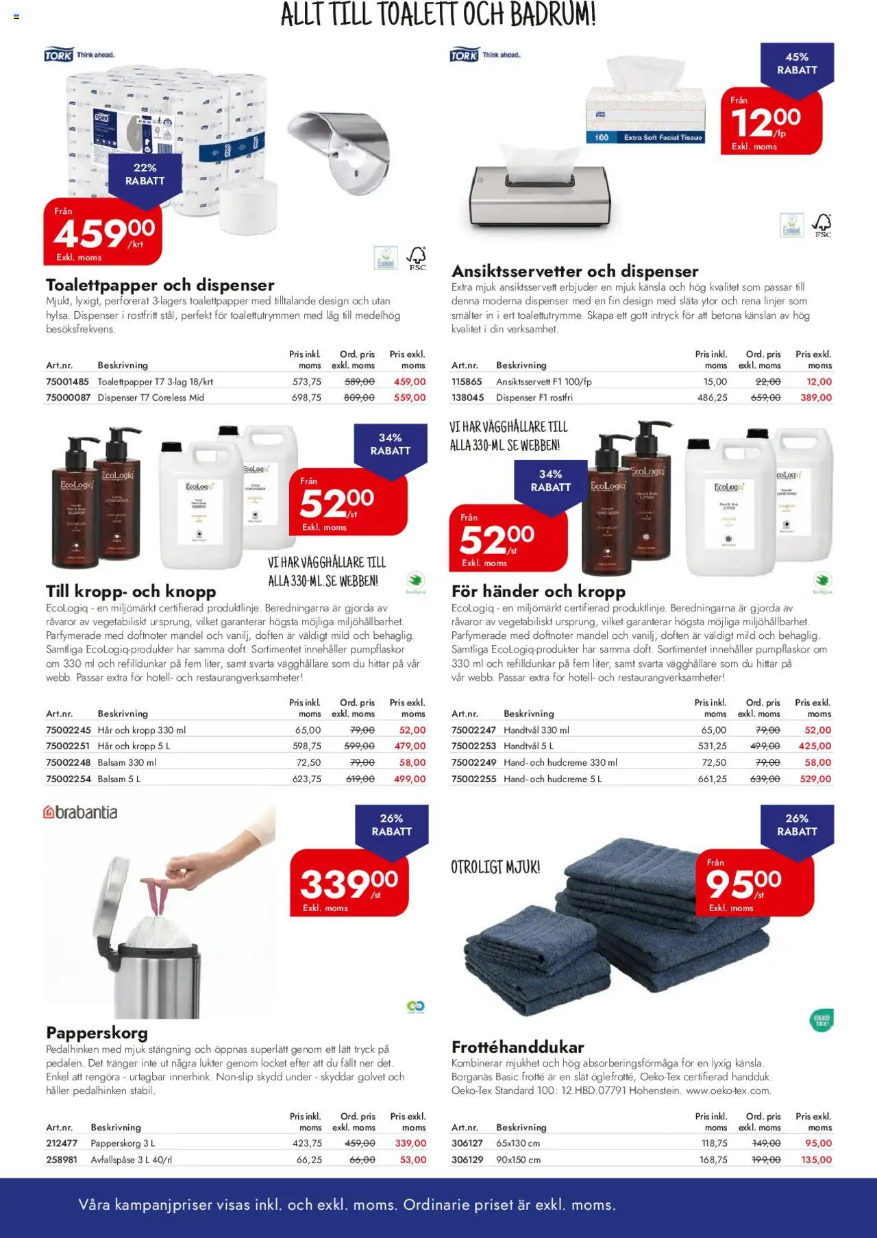 Lyreco reklamblad aktuell från 01.09.2025 | Sida: 24 | Produkter: Balsam, Toalettpapper, Papperskorg, Handtvål