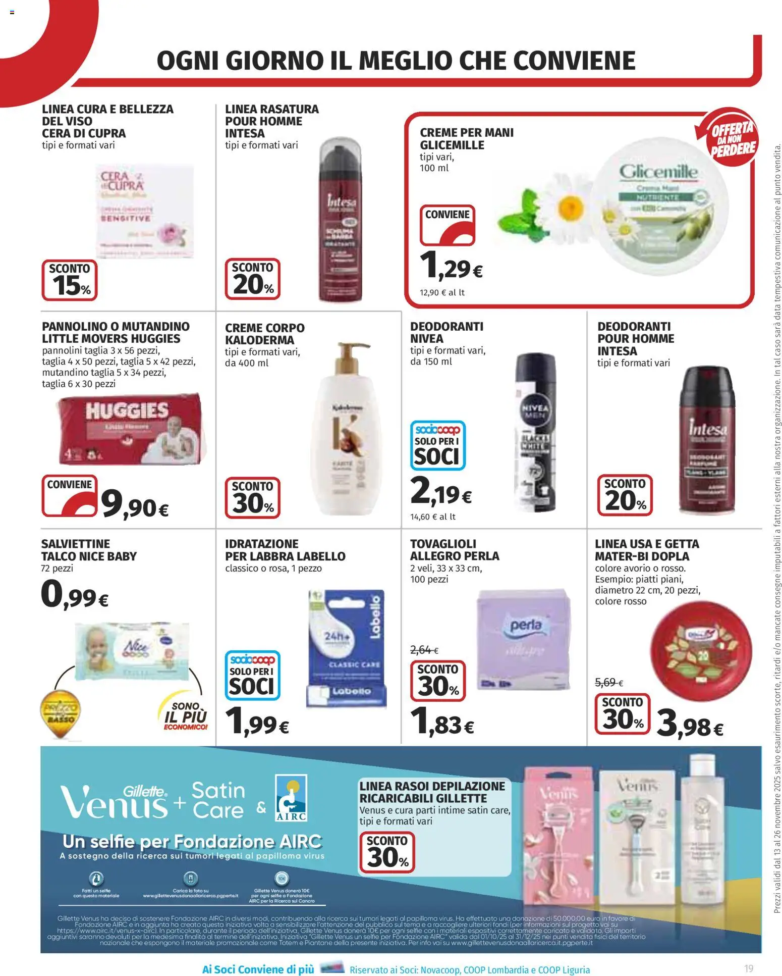 Volantino COOP del 13.11.2025 | Pagina: 19 | Prodotti: Pannolini, Talco, Data