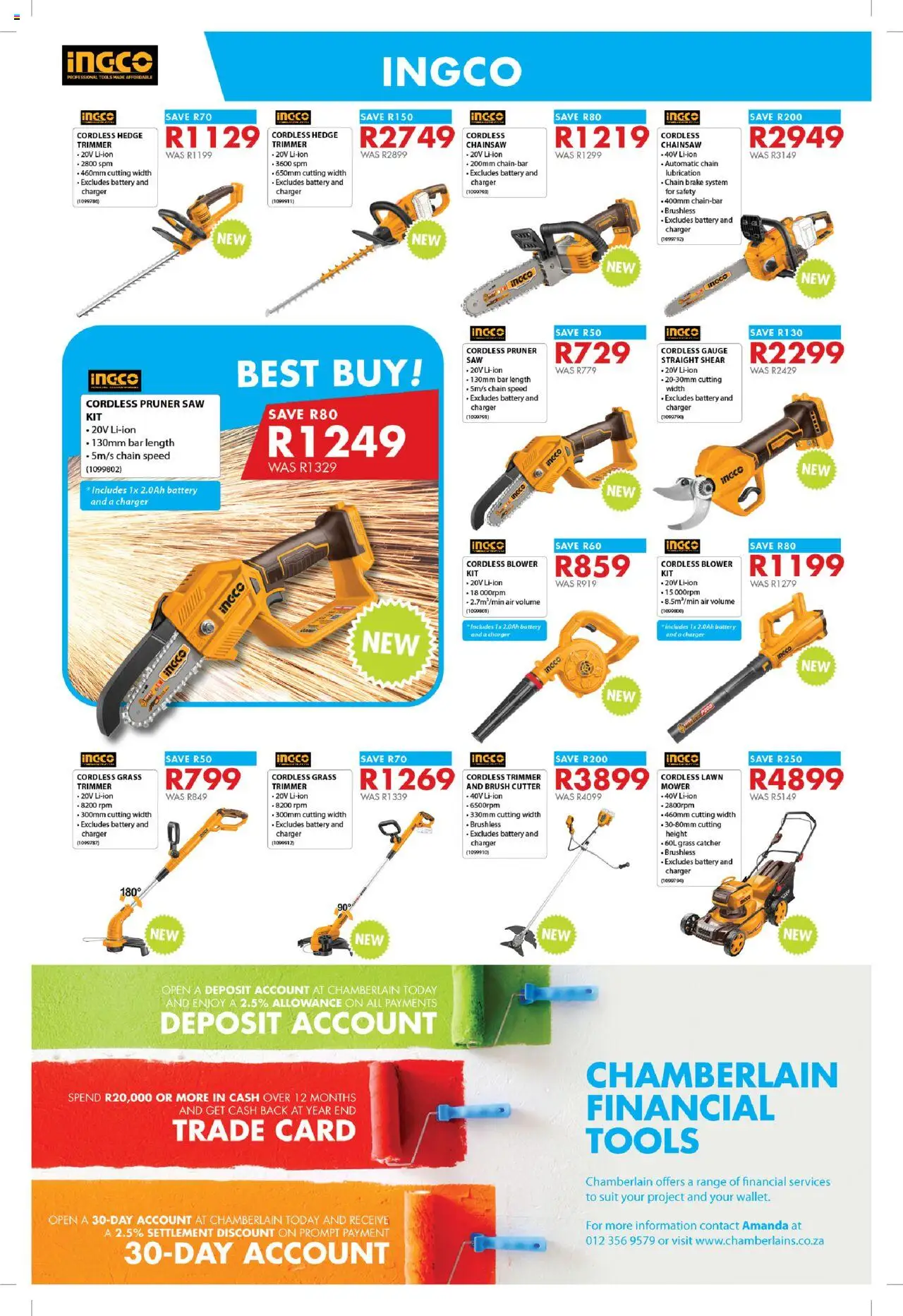 Chamberlain Spring Into Gardening │ valid from 04.08.2025 | Page: 10 | Products: Mower, Battery, Charger, Brush