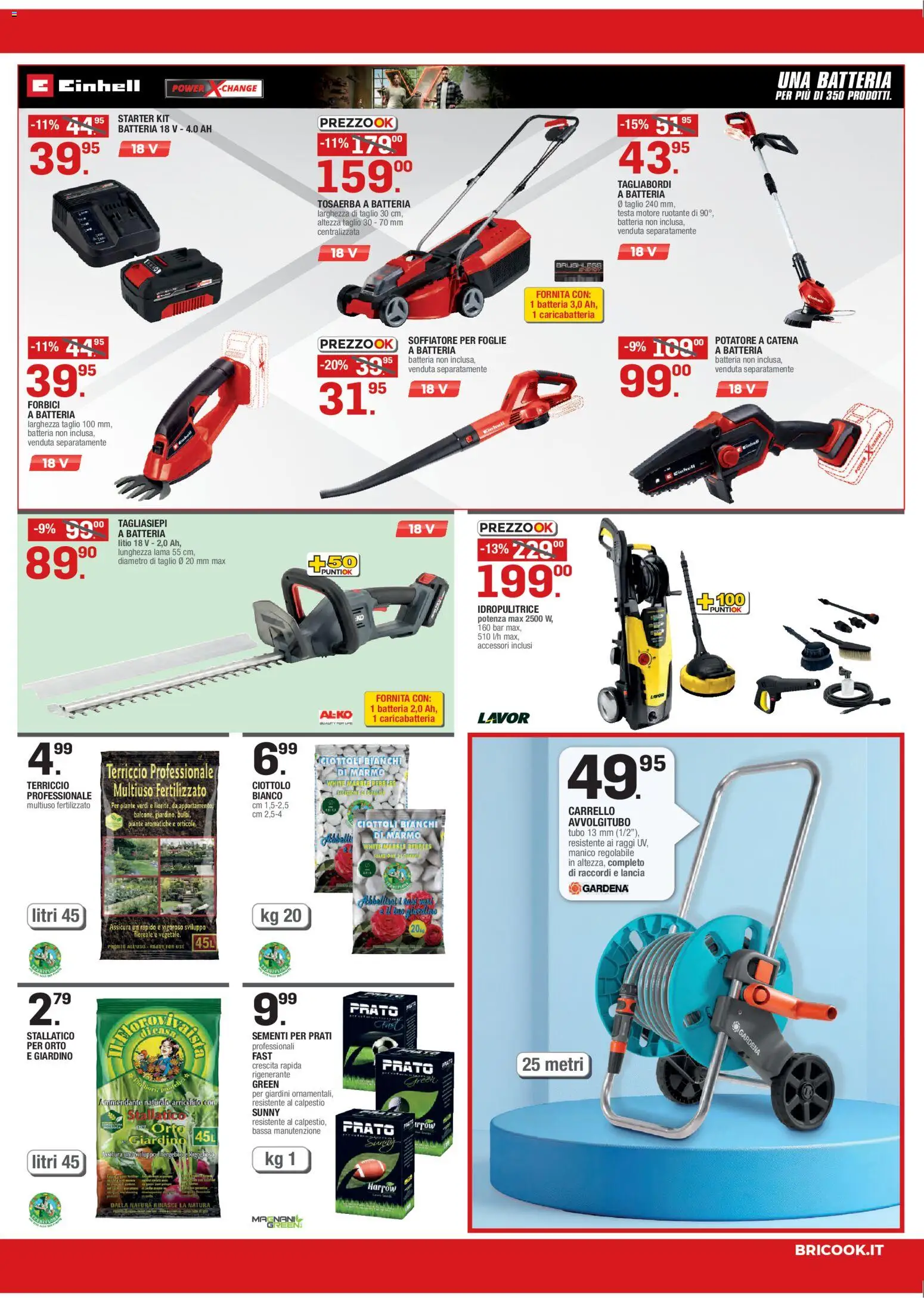 Volantino Brico OK del 02.04.2026 | Pagina: 7 | Prodotti: Tagliasiepi, The, Idropulitrice, Batteria