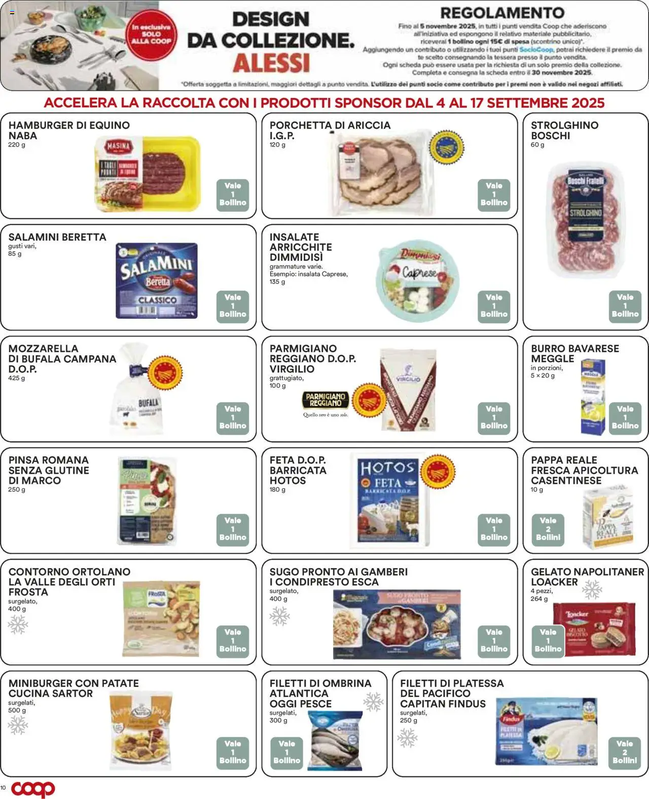Volantino COOP del 04.09.2025 | Pagina: 10 | Prodotti: Gelato, Mozzarella, Feta, Parmigiano reggiano