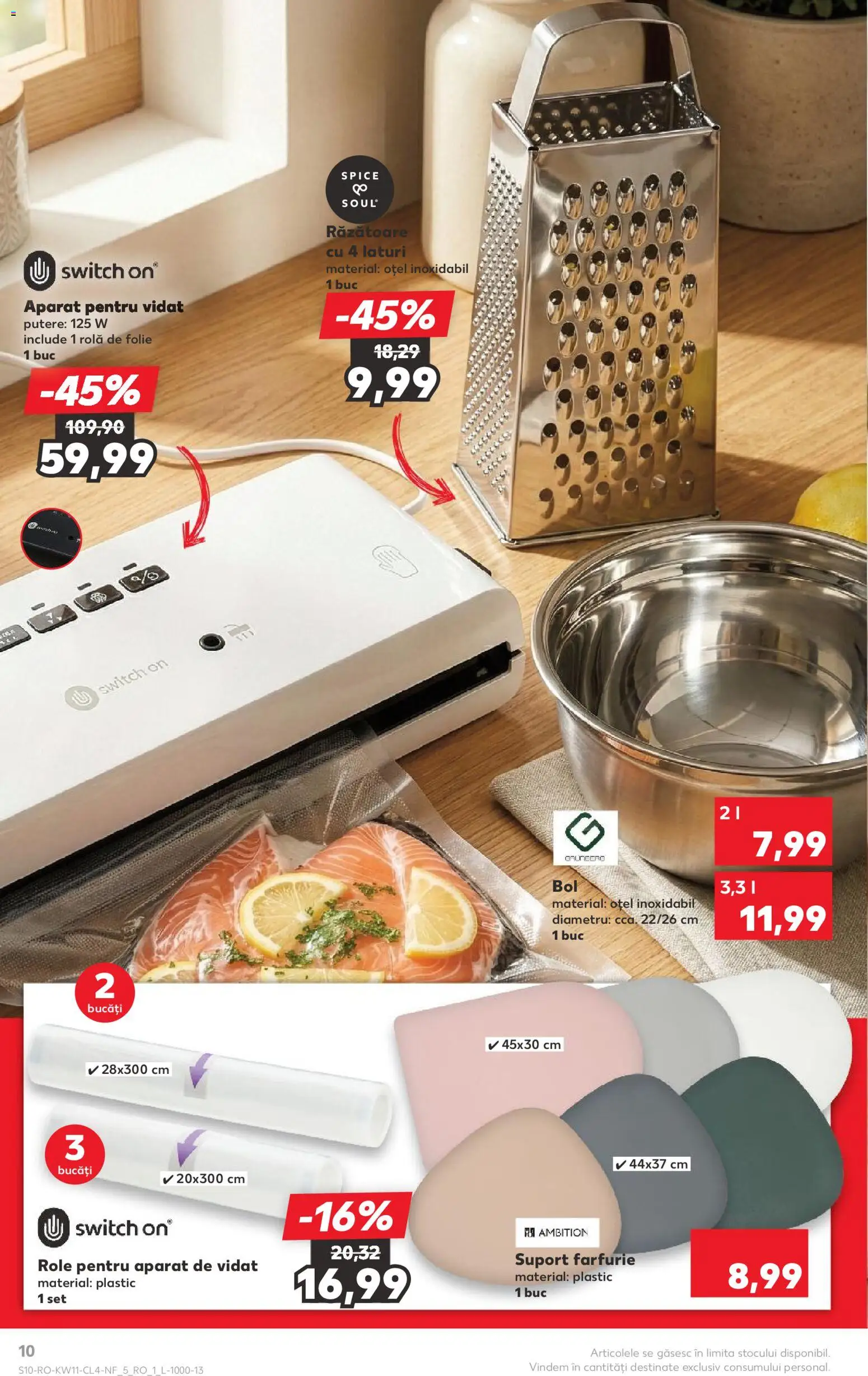 Noul catalog Kaufland – valabil de la 11.03.2026 | Pagină: 10 | Produse: Bol, Răzătoare, Role, Farfurie