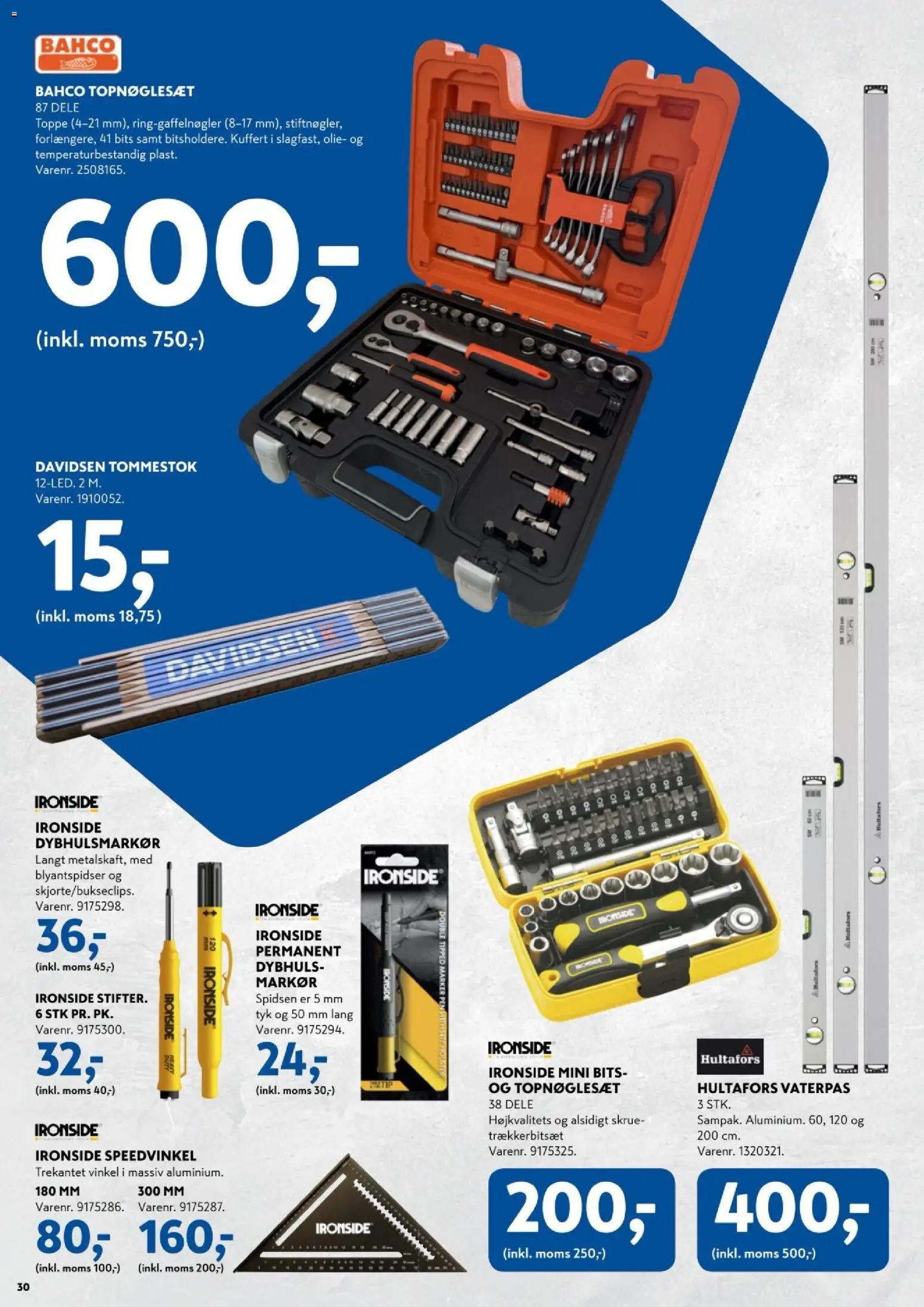 Davidsen tilbudsavis – gyldig fra 02.03.2026 | Side: 30 | Produkter: Olie, Blyantspidser, Skrue, Toppe