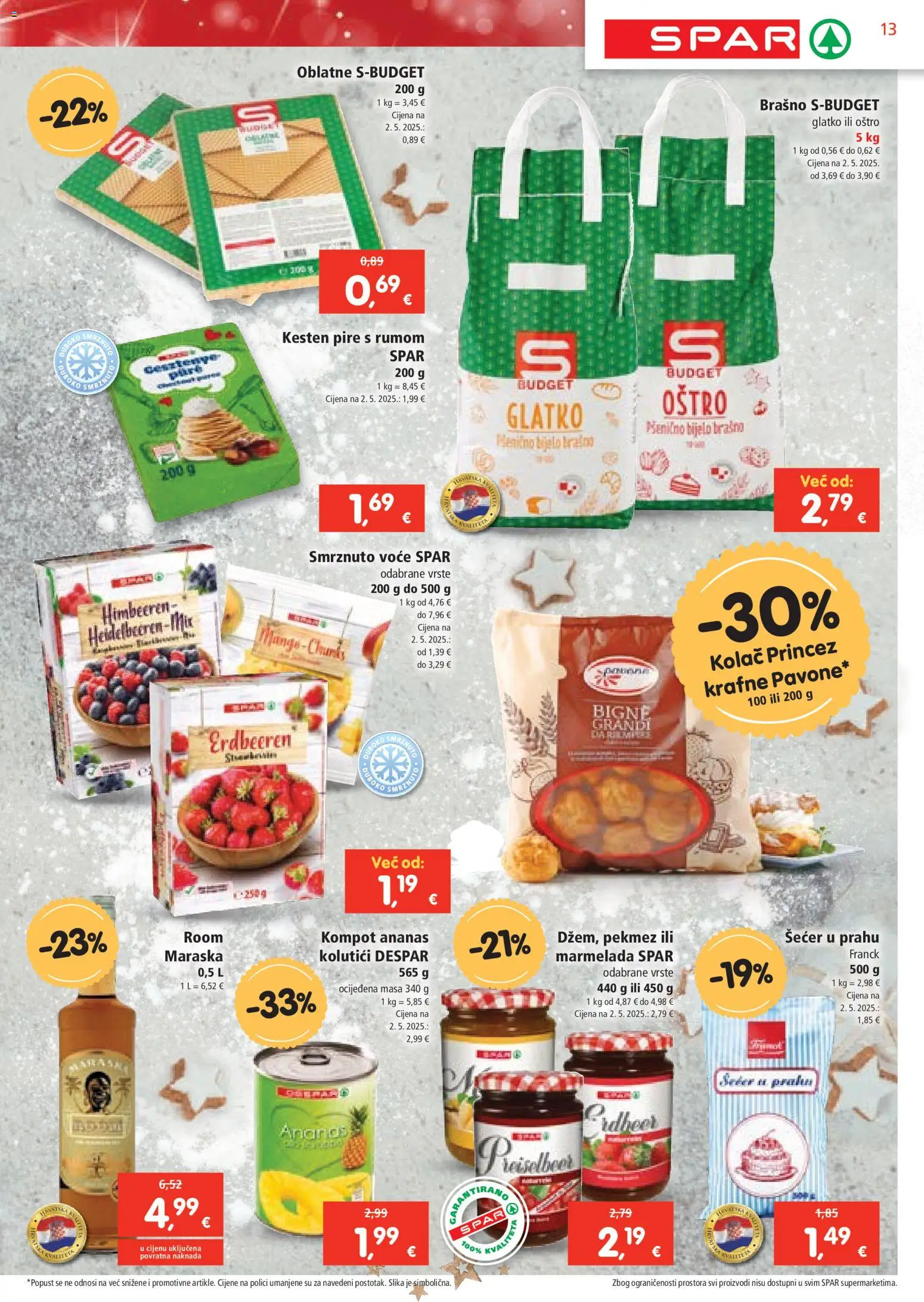 Spar katalog | vrijedi od 26.11.2025 | Stranica: 13 | Proizvodi: Marmelada, Pekmez, Brašno, Šećer