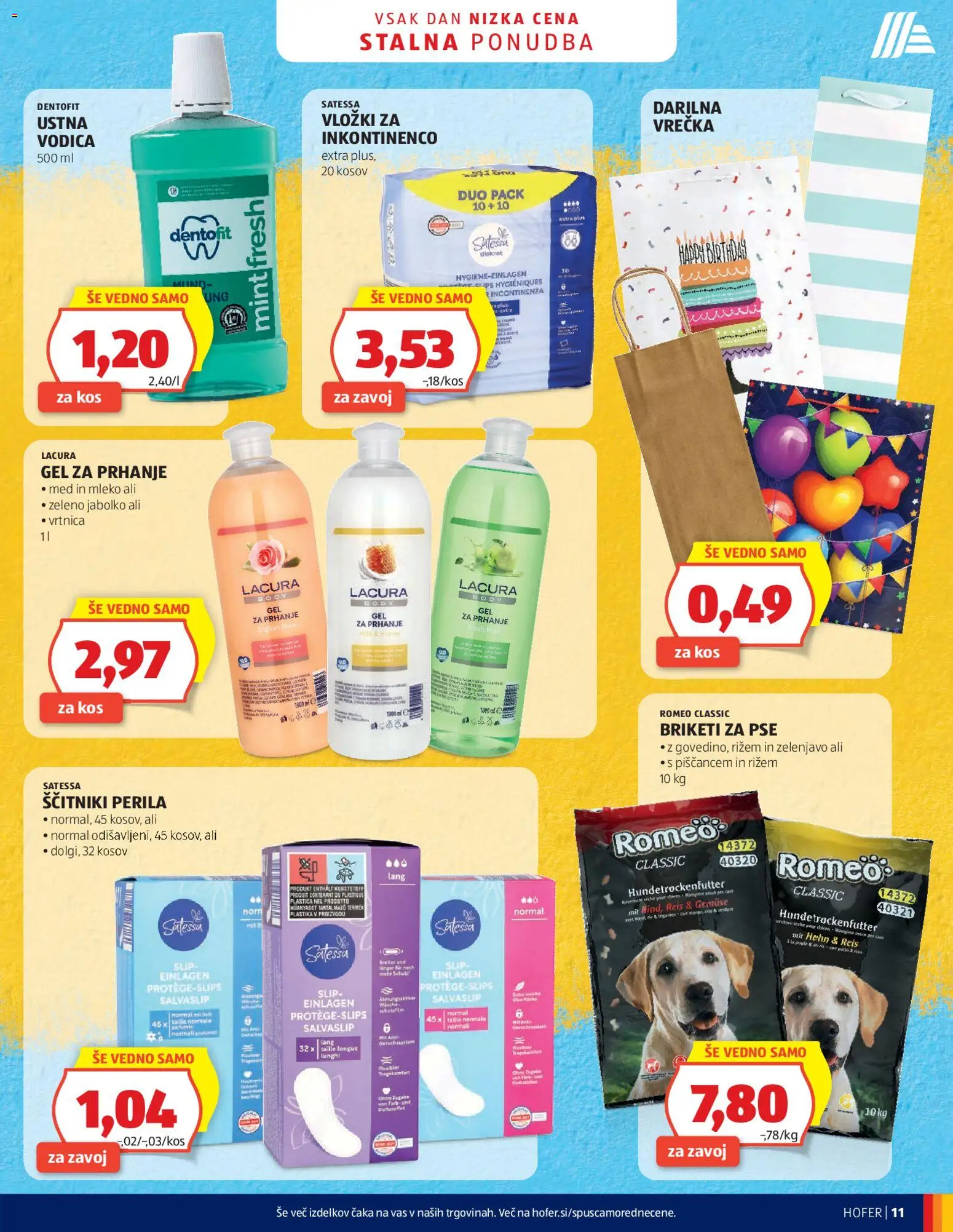 Novi Hofer katalog ponudbe – veljaven od 18.02.2026 | Stran: 11 | Izdelki: Gel za prhanje, Mleko, Ustna vodica, Ščitniki