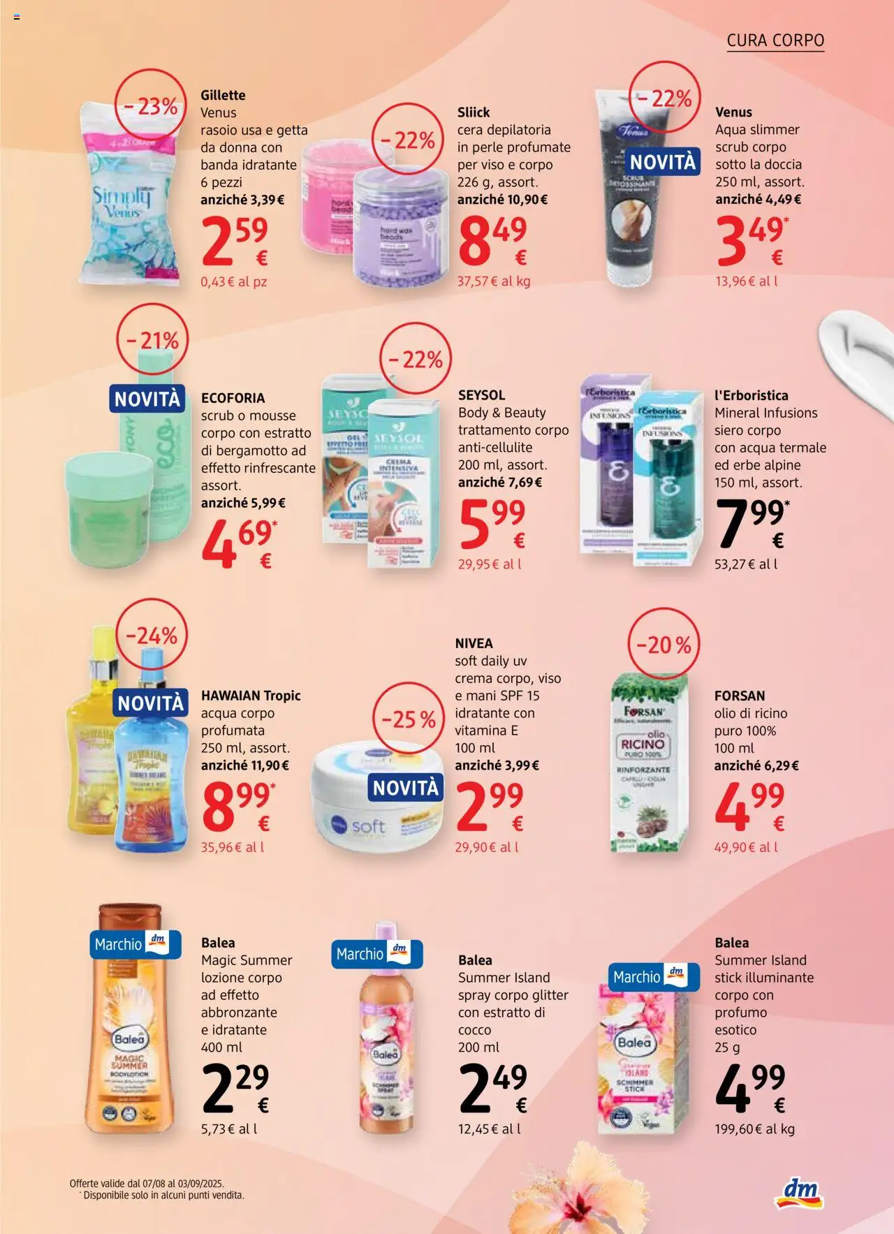 Volantino dm drogerie markt del 07.08.2025 | Pagina: 7 | Prodotti: Illuminante, Olio, Body, Cocco