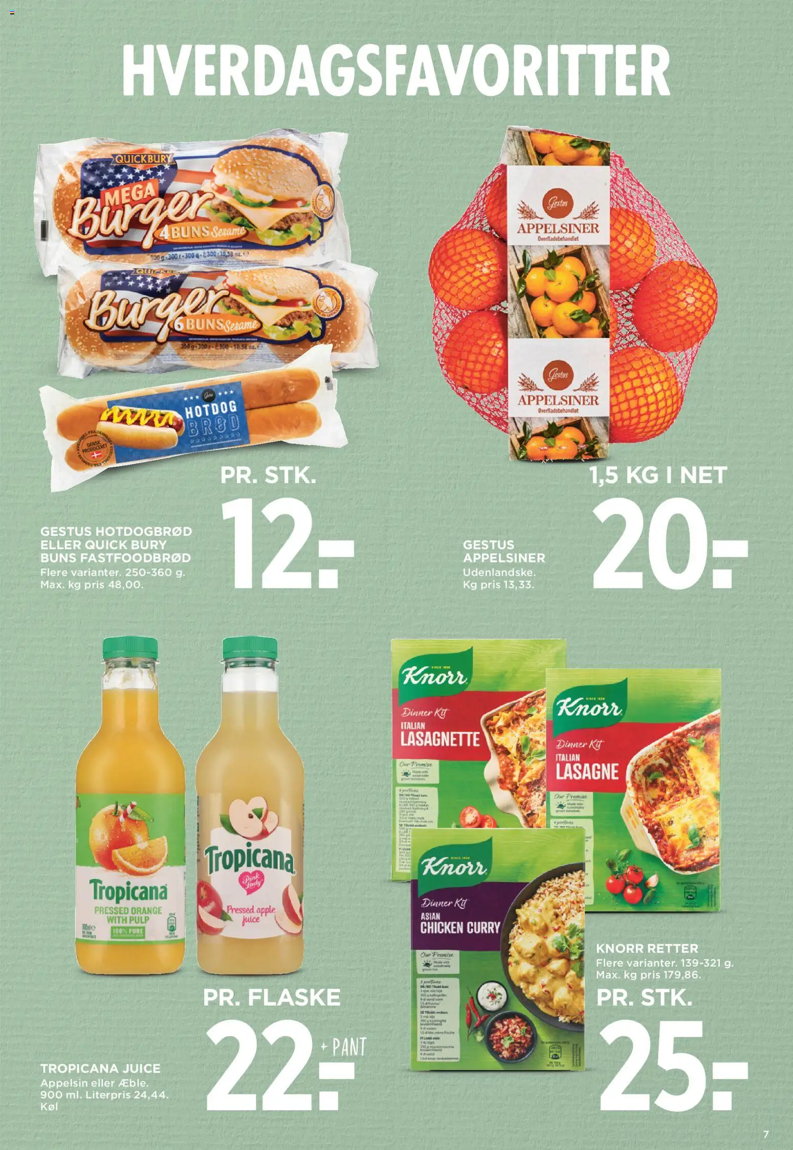 Meny tilbudsavis – gyldig fra 24.10.2025 | Side: 7 | Produkter: Brød, Juice, Appelsiner, Hotdogbrød
