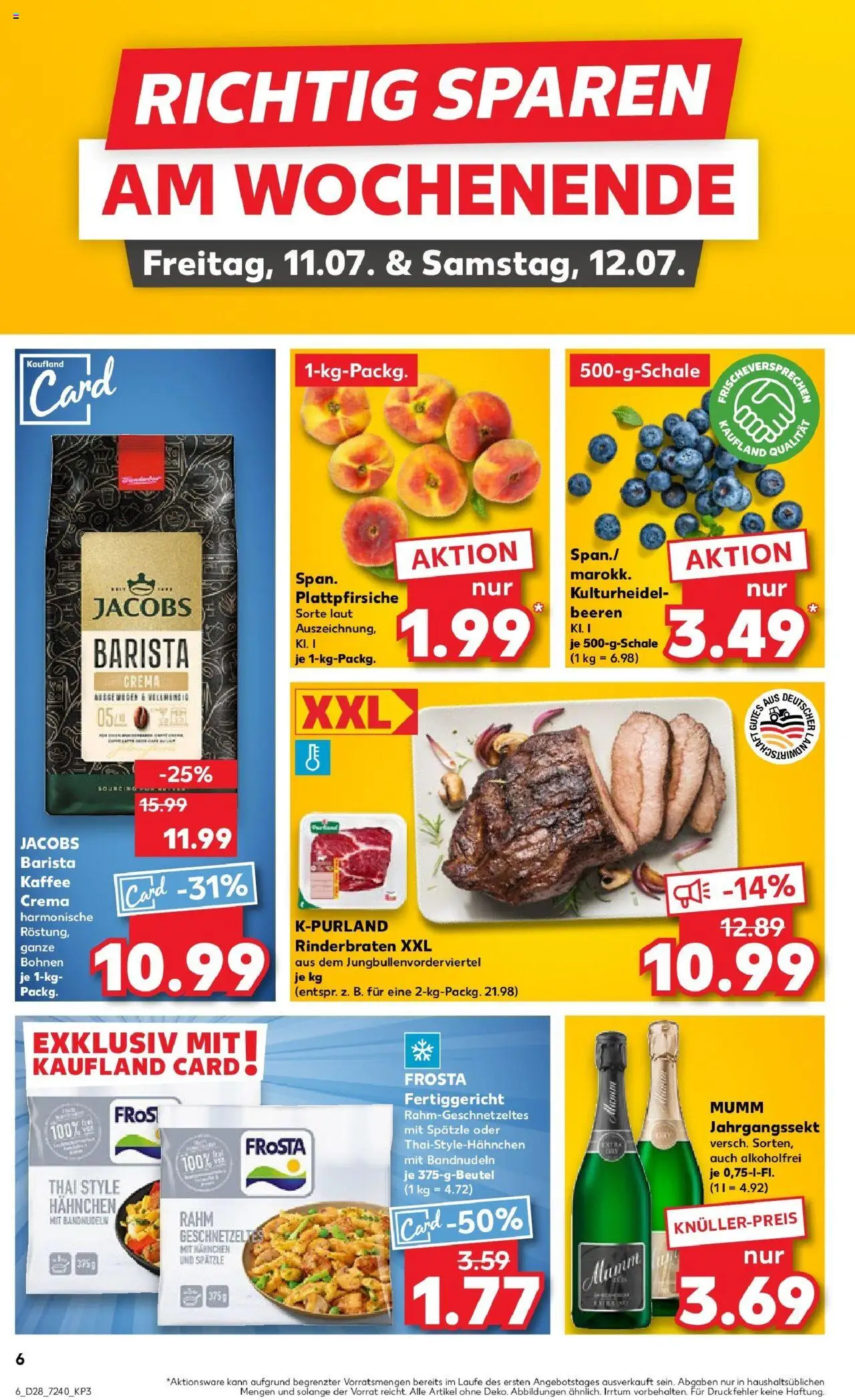 Kaufland prospekt Wetzlar	 - gültig ab dem 13.07.2025 | Seite: 21 | Produkte: Rinderbraten, Hahnchen, Kaffee, Frosta