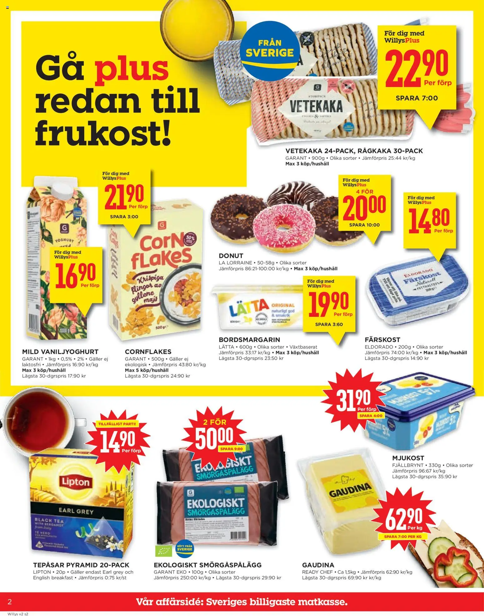 Willys reklamblad aktuell från 05.01.2026 | Sida: 2 | Produkter: Cornflakes, Galler, Yoghurt, Flingor