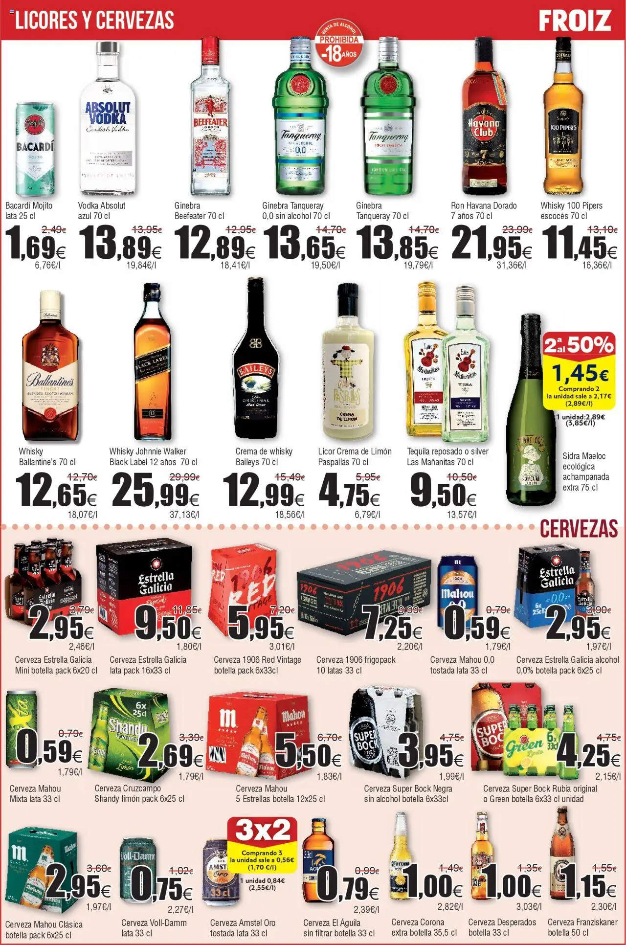 Froiz folleto │ válido desde el 12.08.2025 | Página: 13 | Productos: Licor, Crema, Vodka, Παρμεζάνα