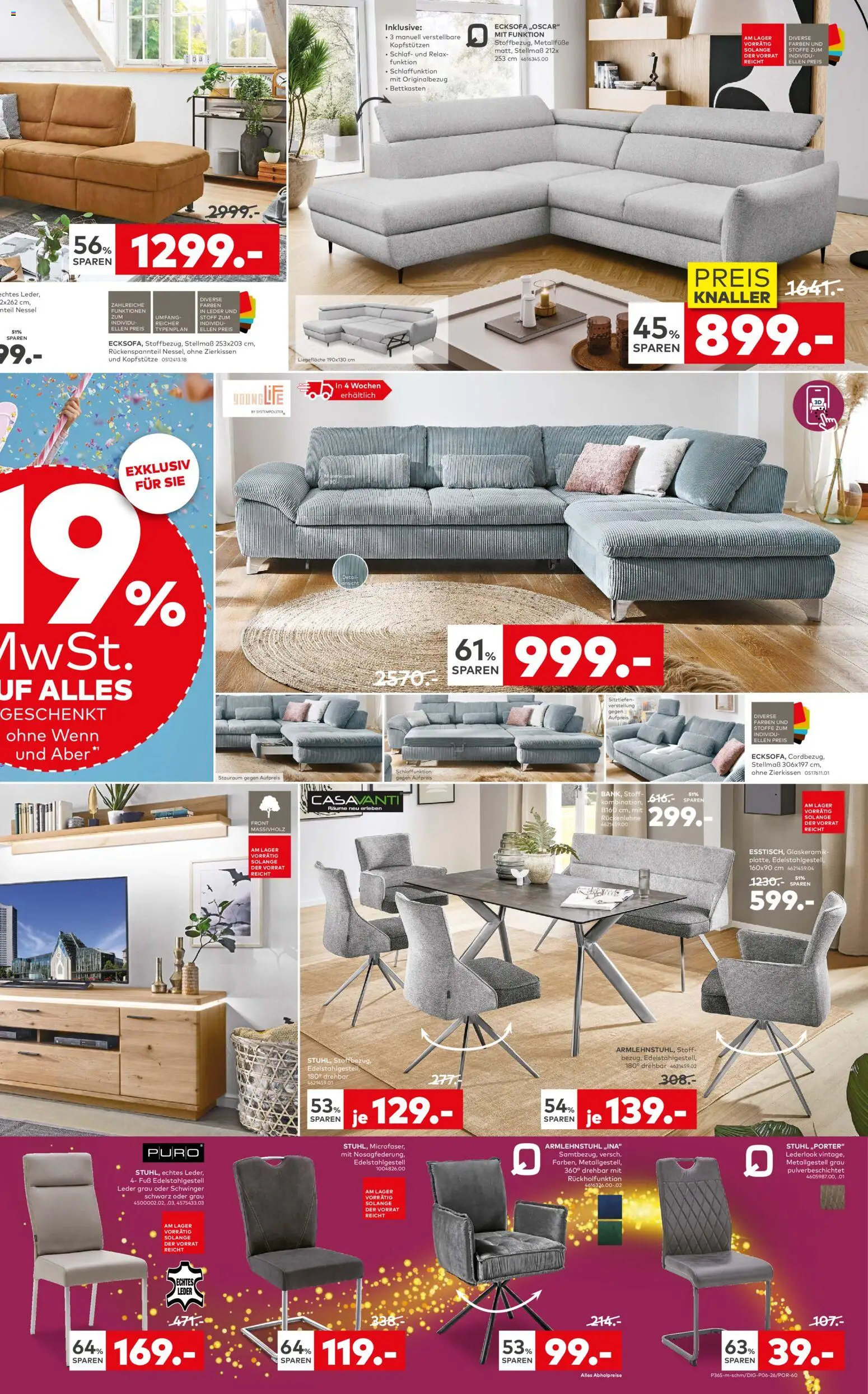 Porta! Prospekt 	 – gültig ab 01.02.2026 | Seite: 3 | Produkte: Ecksofa, Liege