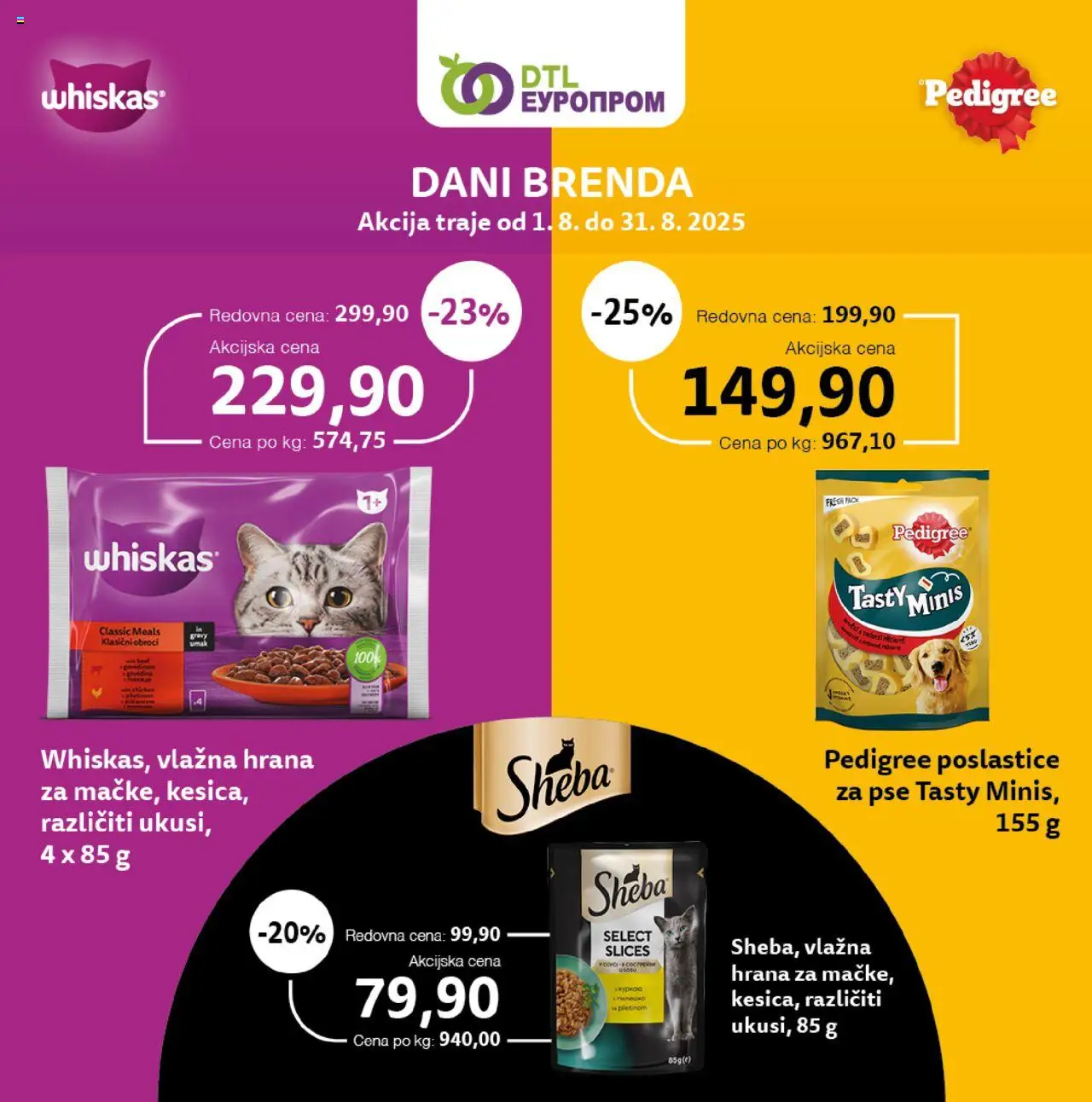 Europrom katalog - važi od 01.08.2025 | Strana: 5 | Proizvode: Pedigree, Whiskas