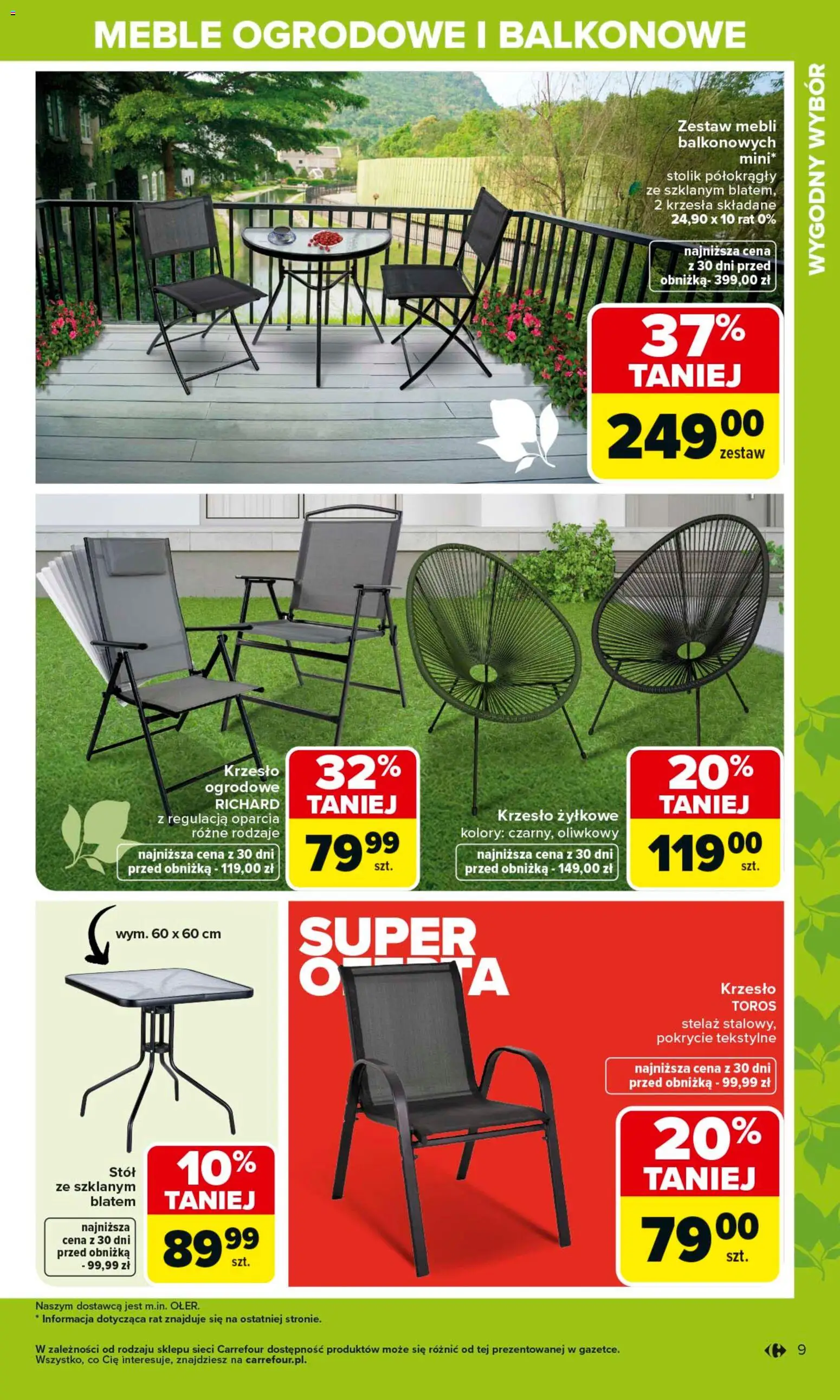 Carrefour gazetka - Gdzie Kwitnie Życie od 07.04.2026 | Strona: 9 | Produkty: Stół, Krzesło, Meble ogrodowe, Krzesło ogrodowe