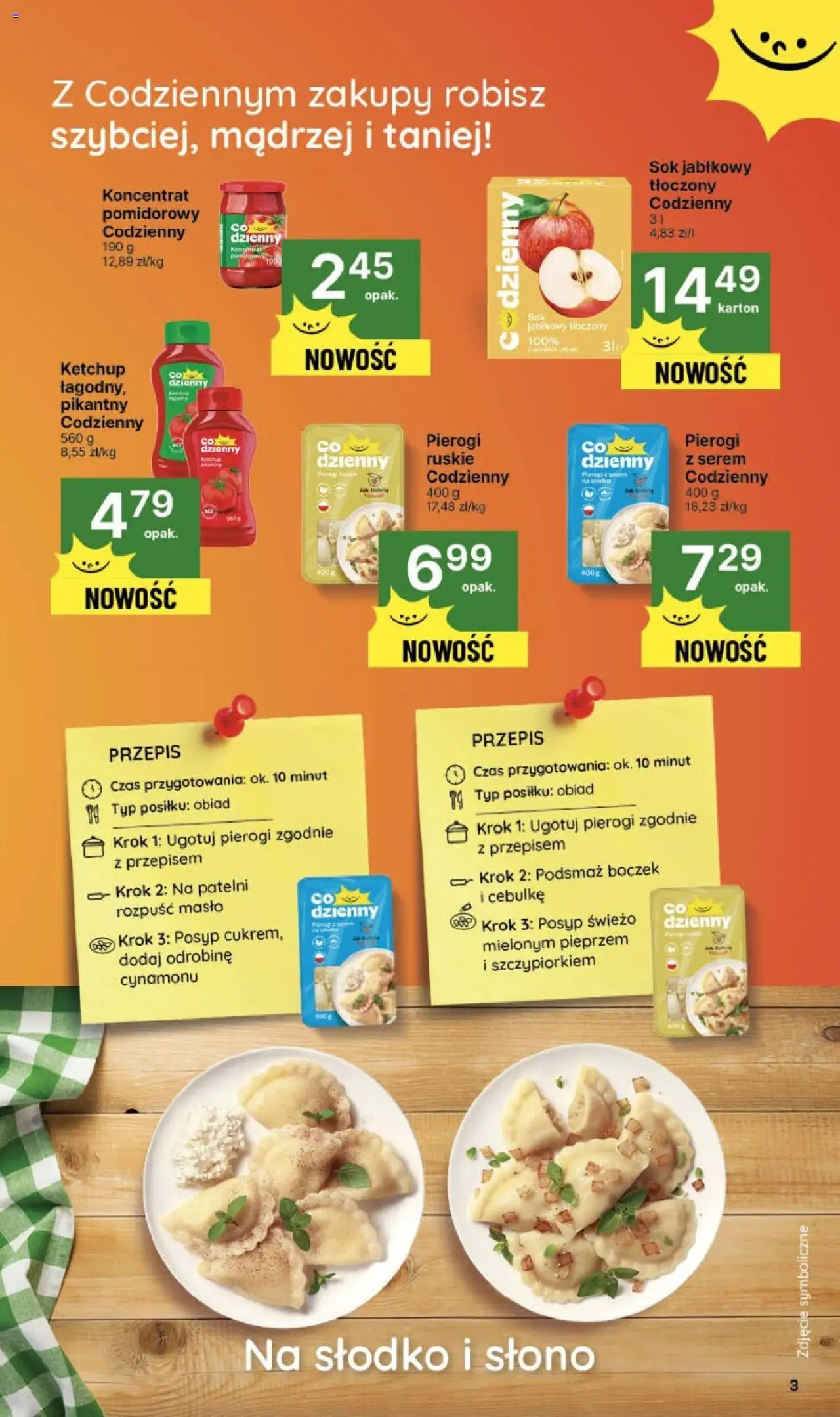 Delikatesy Centrum Gazetka od 23.10.2025 | Strona: 3 | Produkty: Ketchup, Sok jabłkowy, Boczek, Sok