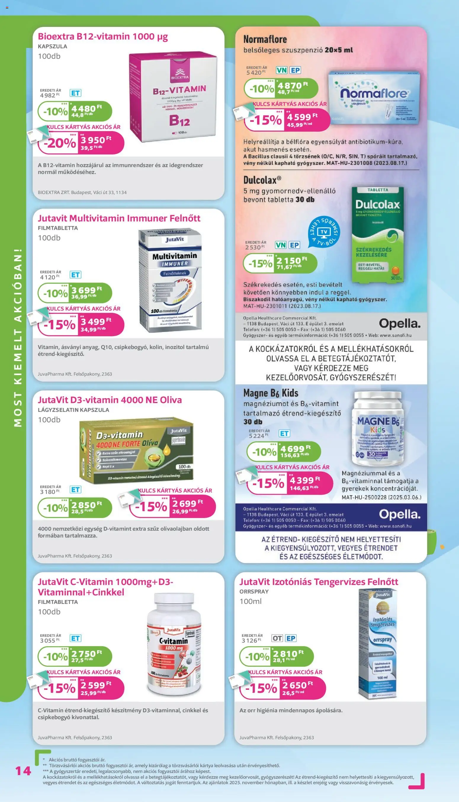 Kulcs Patika akciós ujság - amely érvényes a következő dátumtól: 01.11.2025 | Oldal: 14 | Termékek: Multivitamin