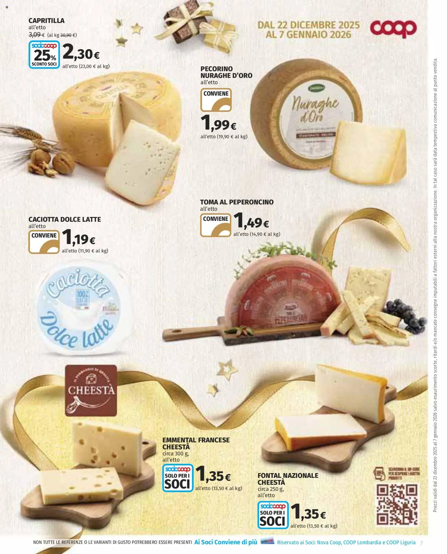 Volantino COOP del 22.12.2025 | Pagina: 7 | Prodotti: Latte, Peperoncino, Pecorino, Emmental
