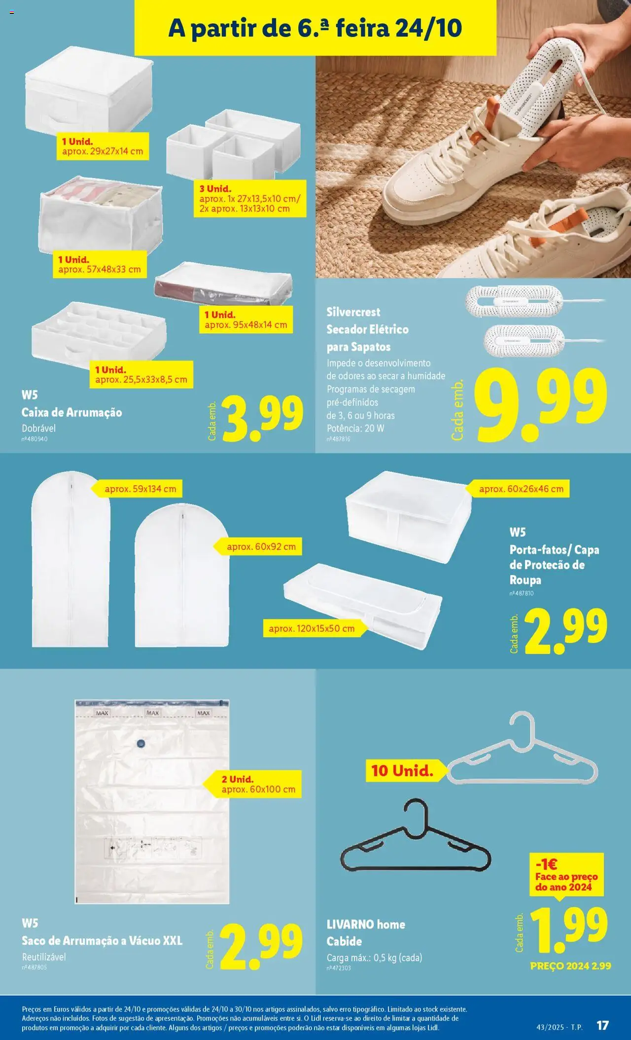 Lidl Novidades │ válido de 20.10.2025 | Página: 17 | Produtos: Sapatos, Secador, Caixa, Cabide
