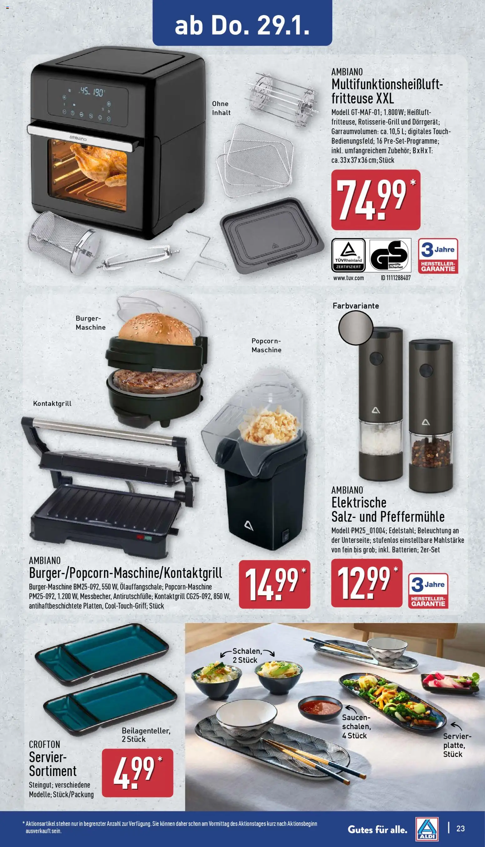 Aldi Prospekt 	 – gültig ab 26.01.2026 | Seite: 25 | Produkte: Burger, Salz, Fritteuse