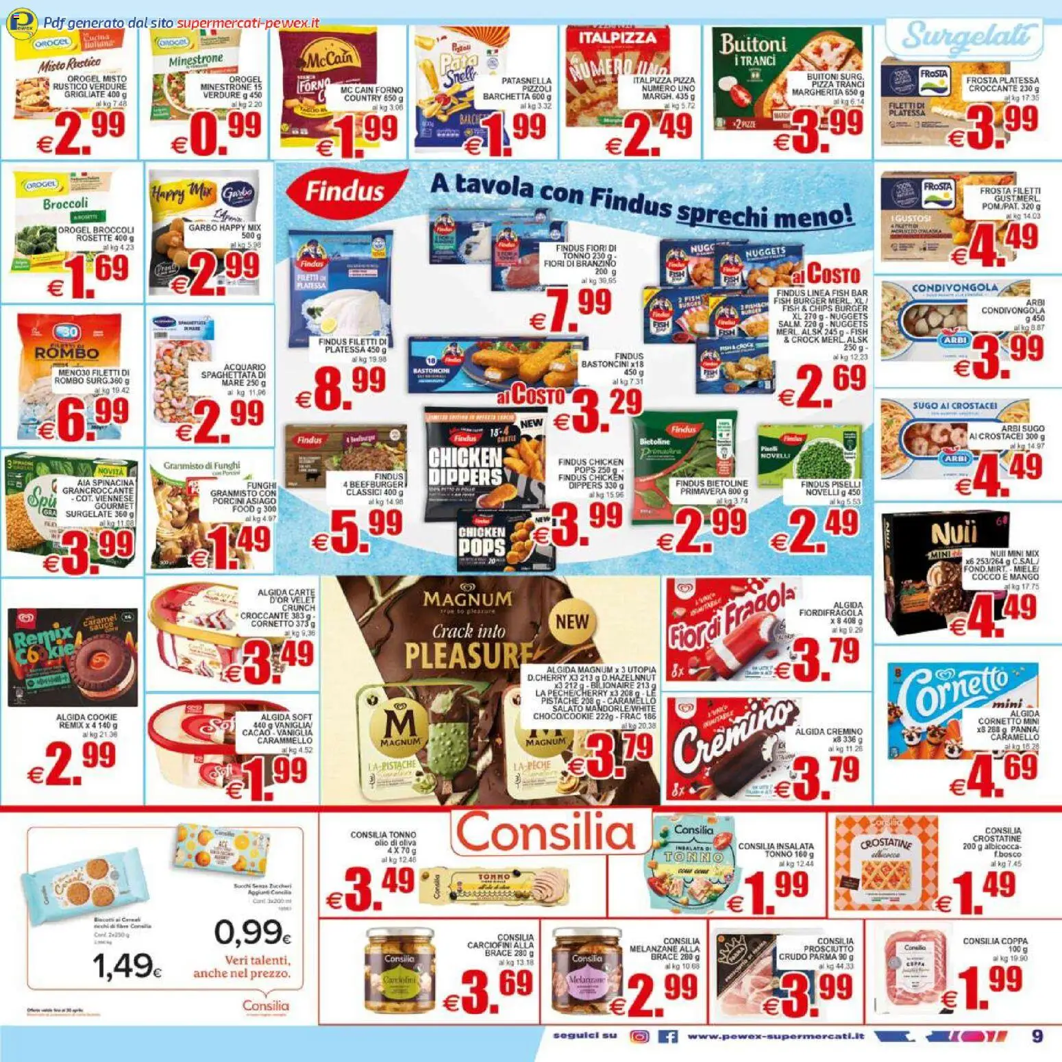 Volantino Pewex del 17.04.2026 | Pagina: 9 | Prodotti: Olio, Prosciutto, Funghi, Melanzane