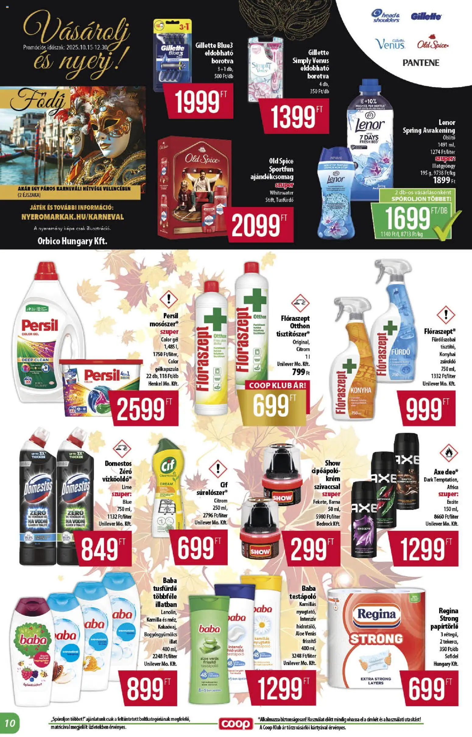 COOP akciós ujság - amely érvényes a következő dátumtól: 20.11.2025 | Oldal: 10 | Termékek: Játék, Borotva, Öblítő, Tusfürdő